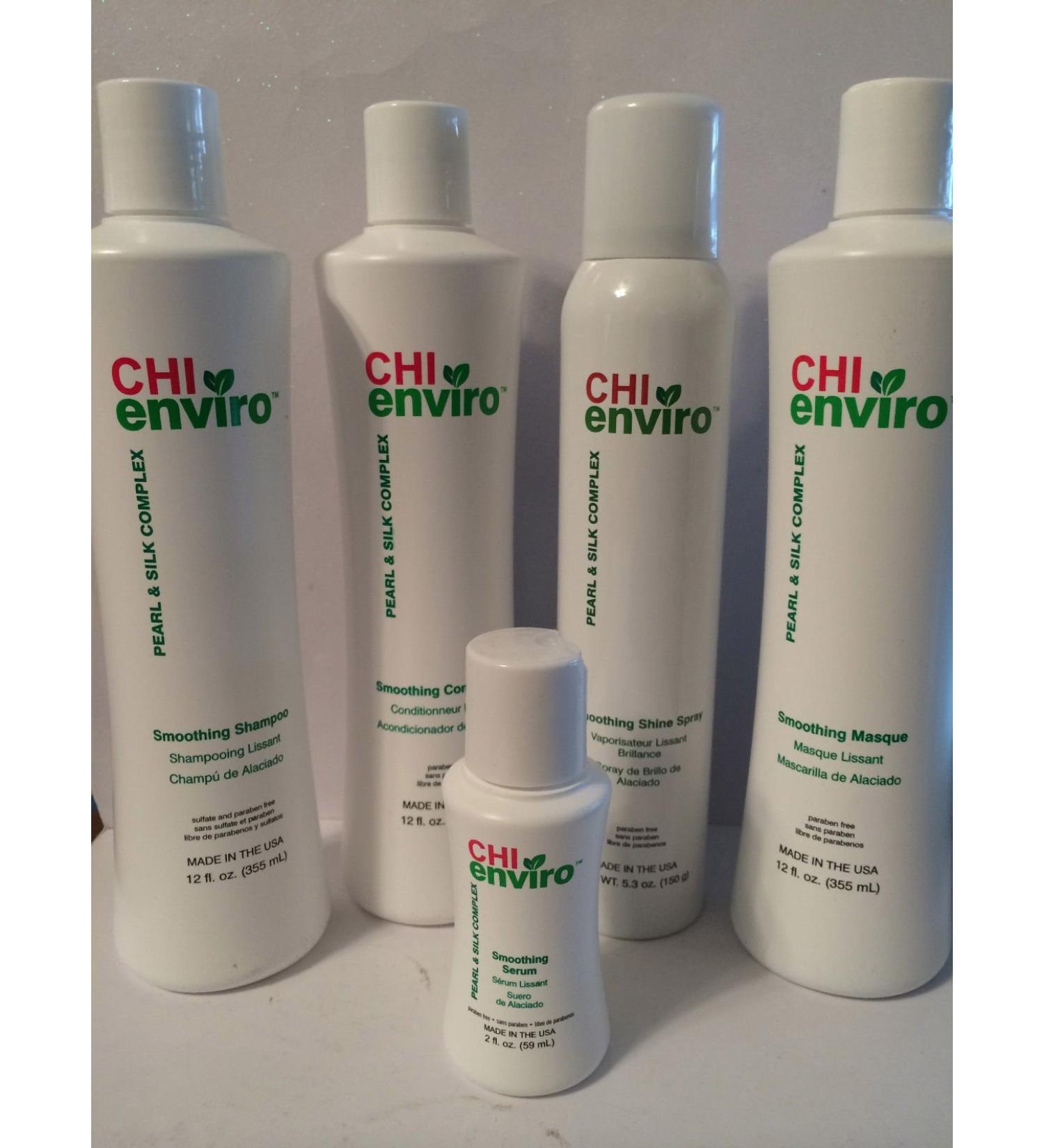 CHI ENVIRO HOME SUPPORT KIT - SHAMPOO CONDITIONER MASQUE SERUM SHINE SPRAY
