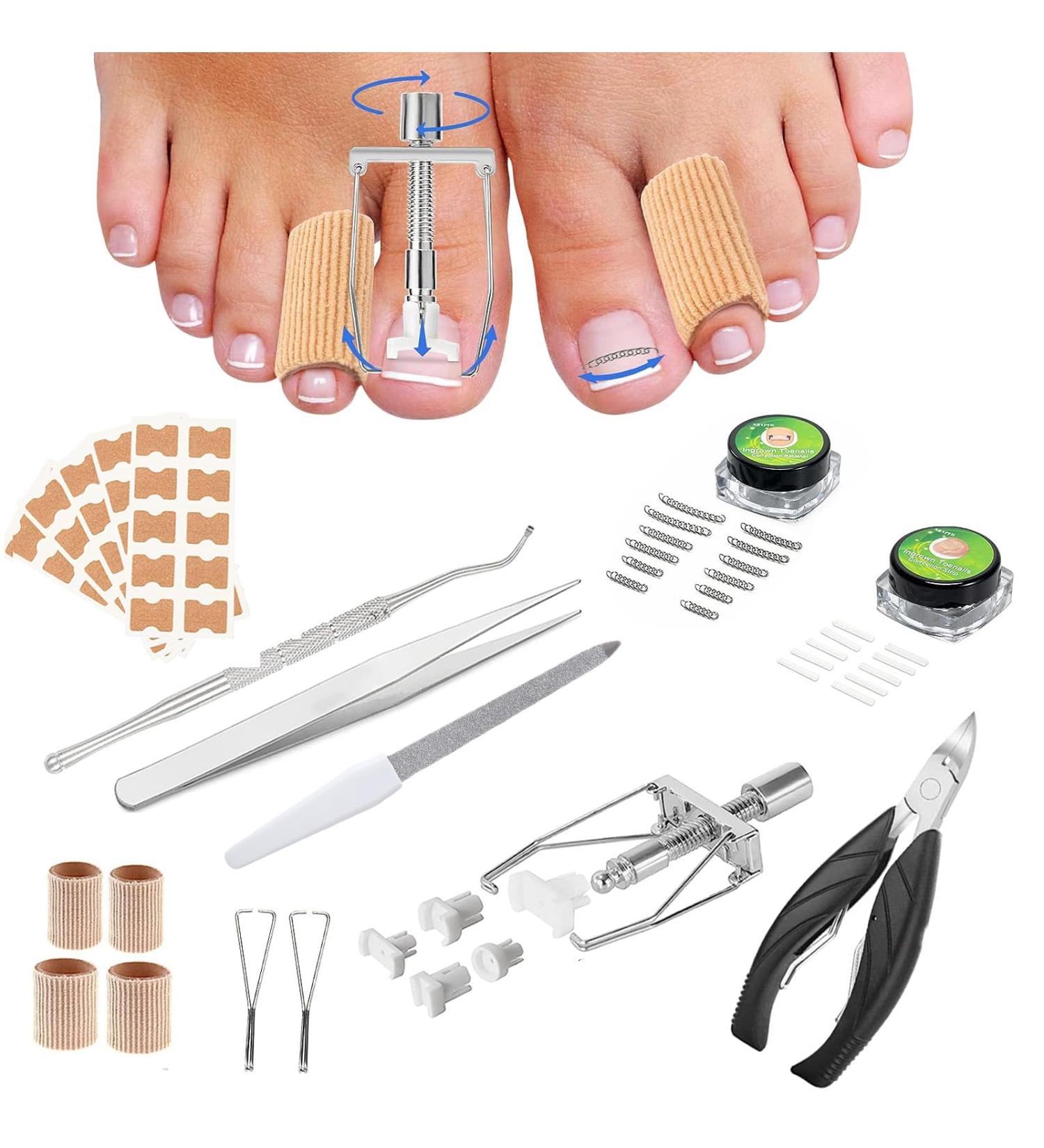 Ingrown Toenail Treatment Tool Kit Professional Ingrown Toenail Removal Kit with File and Lifter Toenail Corrector Patch and Toe Protectors Toe Nail Clippers for Thick Nail Correction Pain Relief - Buy Online on GoSupps.com