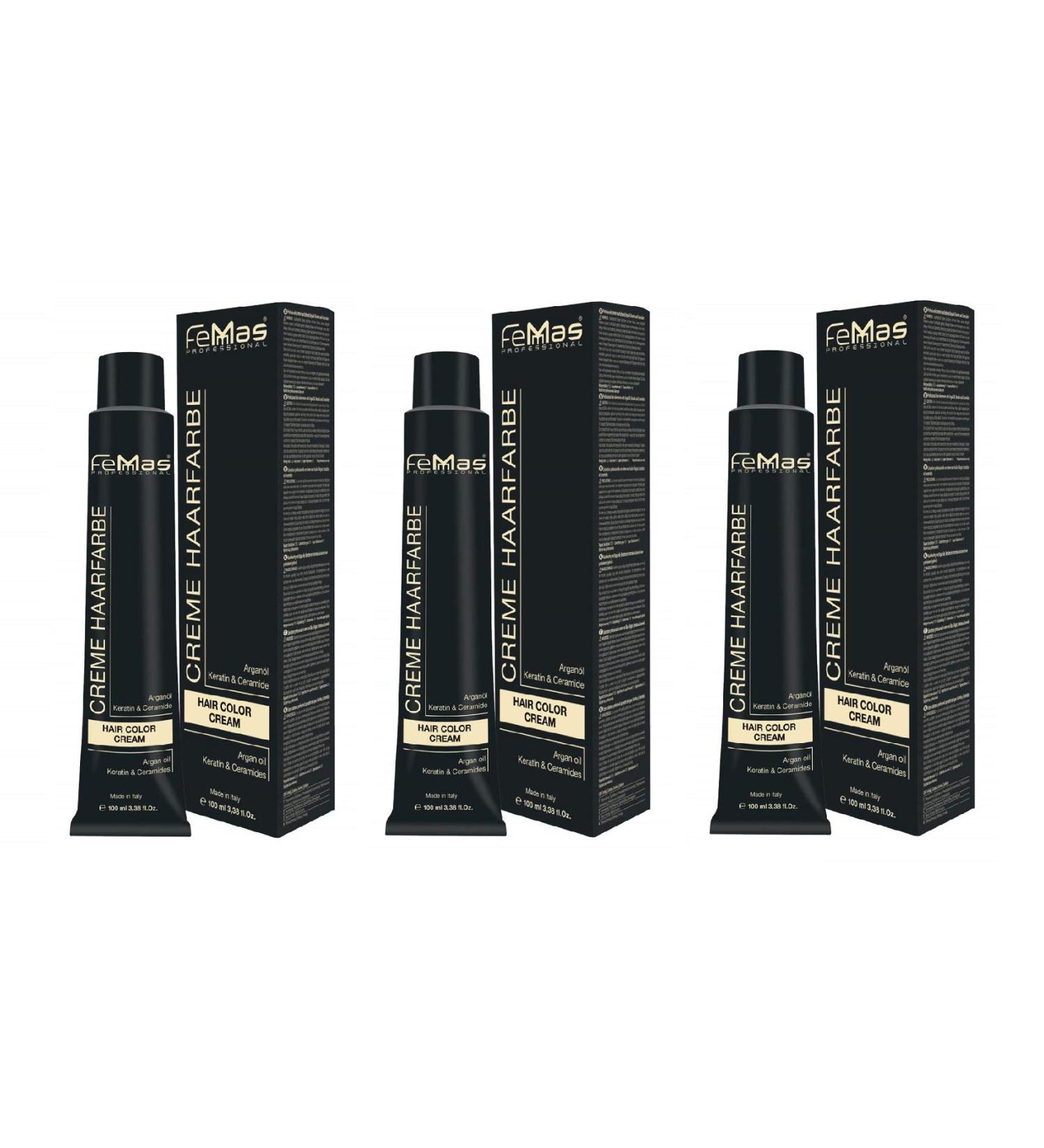 Femmas 3x Light Light Blonde Sand 10.7 Hair Color - Professional Cream with Argan Oil & Keratin - Permanent Tinting for Radiant Results - 100ml 3 Pack - Buy Online on GoSupps.com