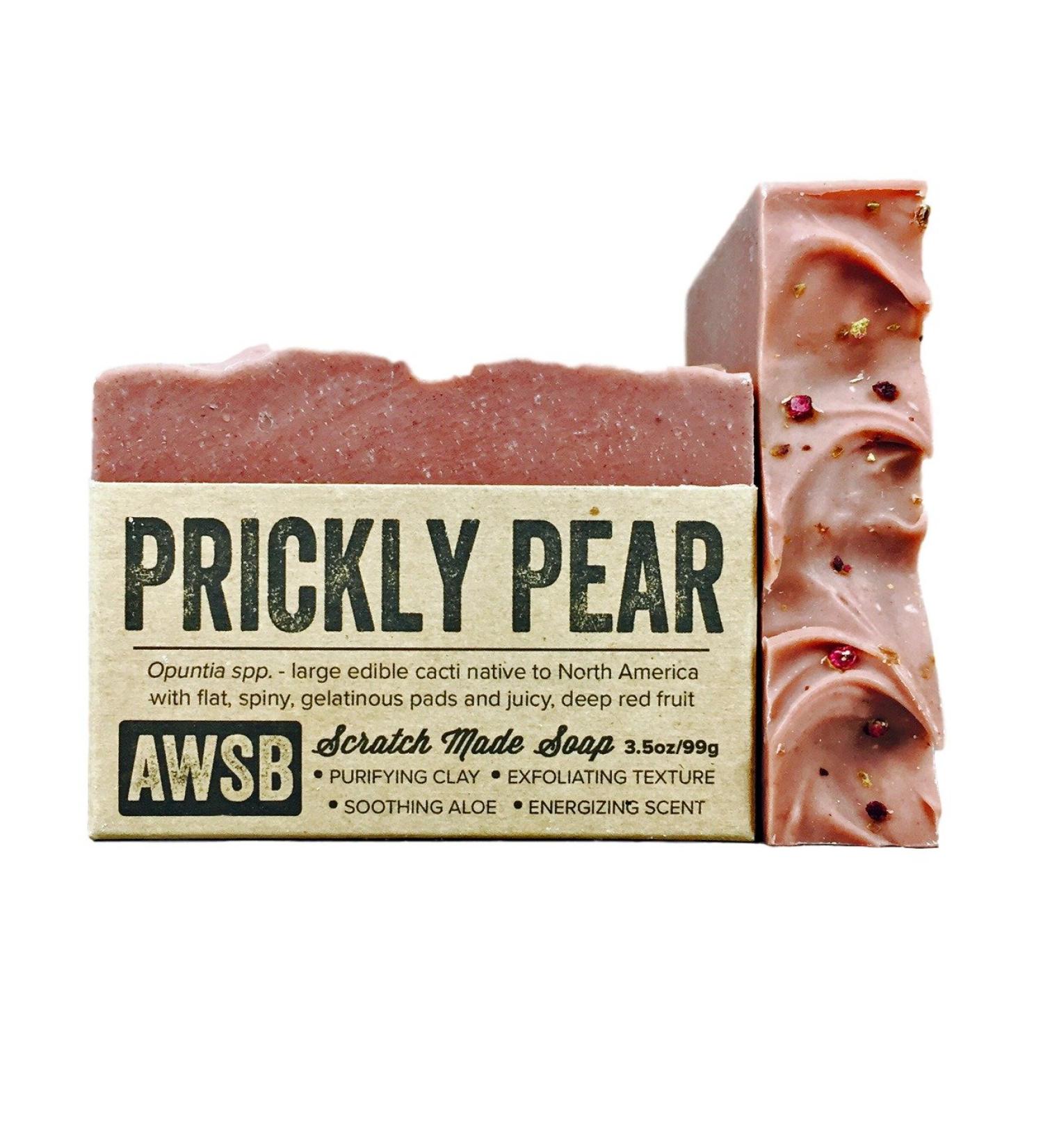 Prickly Pear Cactus Bar Soap with Rosemary & Mint Vegan All Natural with Organic Ingredients Handmade by A Wild Soap Bar