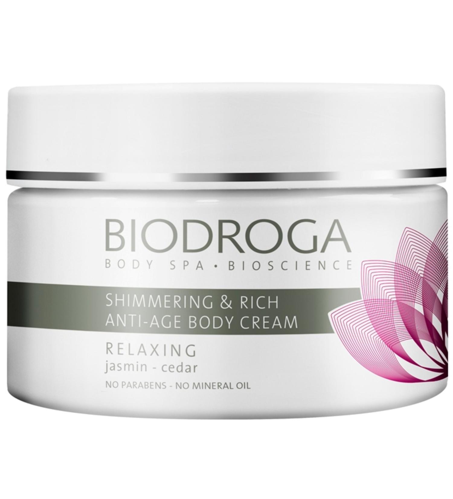 Biodroga Spa Relaxing Shimmering Rich Anti-Age Body Cream 200 ml. A divine care for dry and demanding skin. protects the skin stem cells and improves their longevity