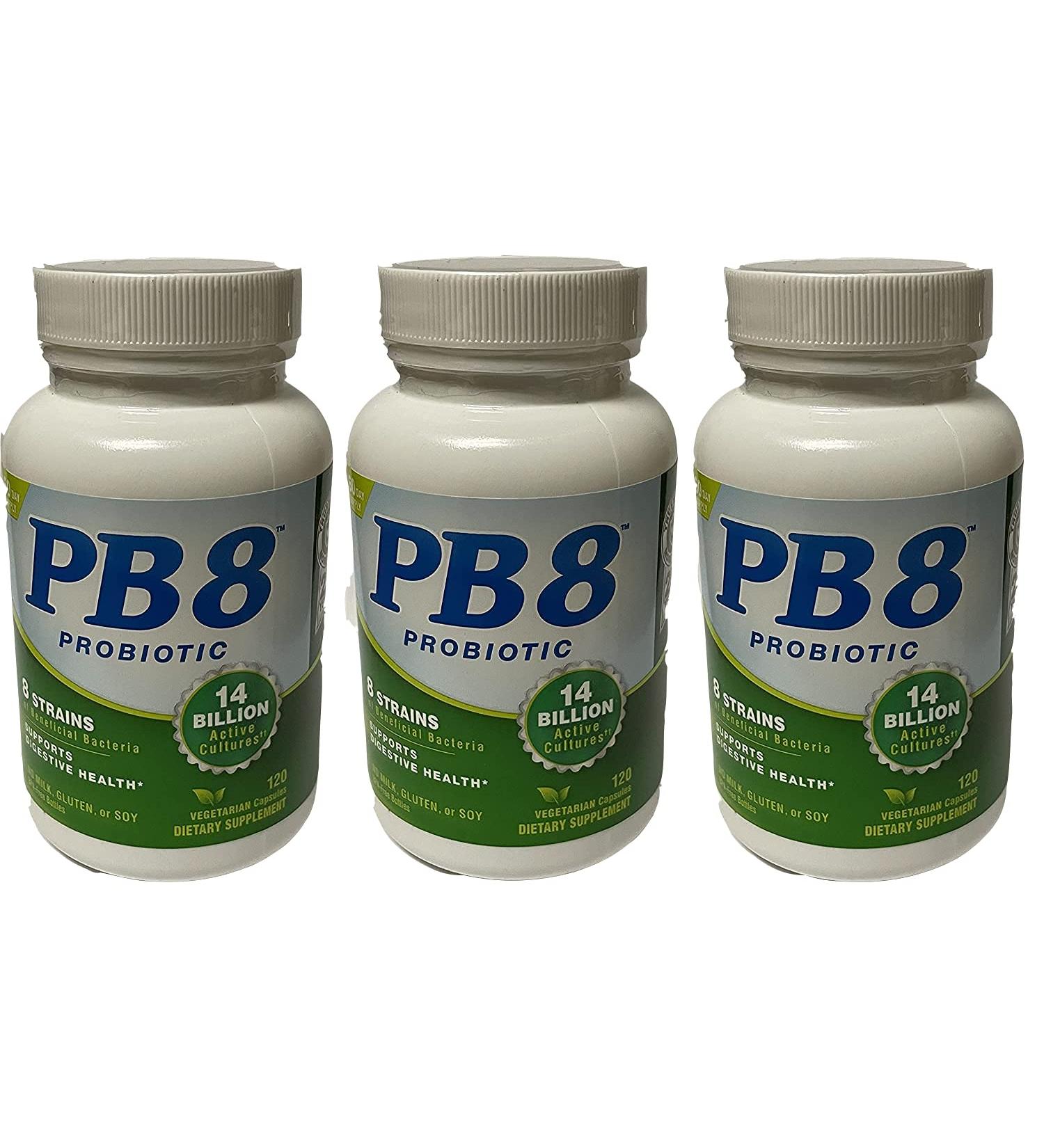 Now PB 8 Pro-Biotic Acidophilus Capsules, Vegetarian, 120-Count (Pack of 3)