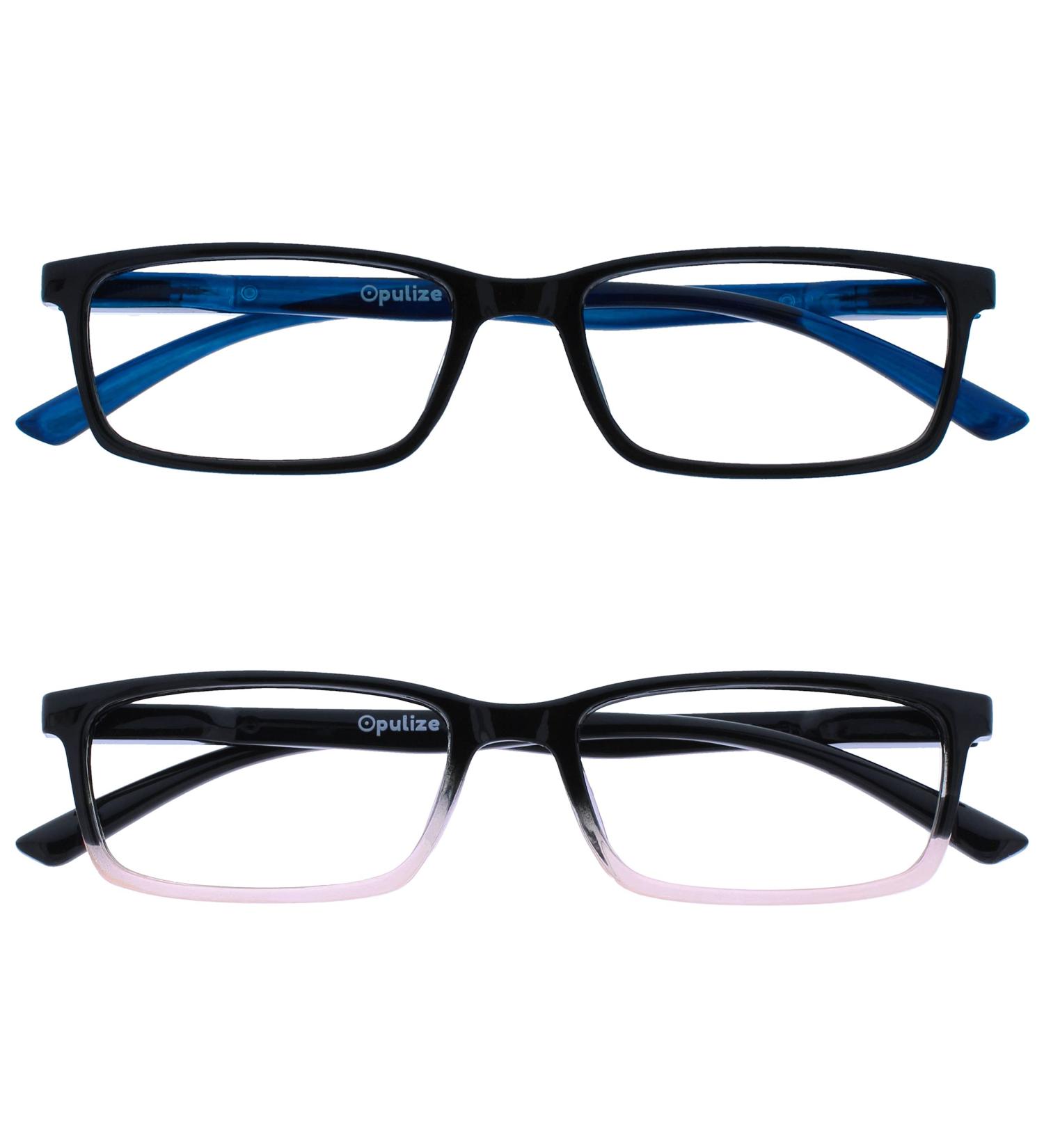 Opulize Blue Light Filter Glasses for Men - Narrow Frame Spring Hinges Anti-Reflective +3.50 Diopters Black/Pink - Improve Sleep & Reduce Eye Strain - Buy Online on GoSupps.com