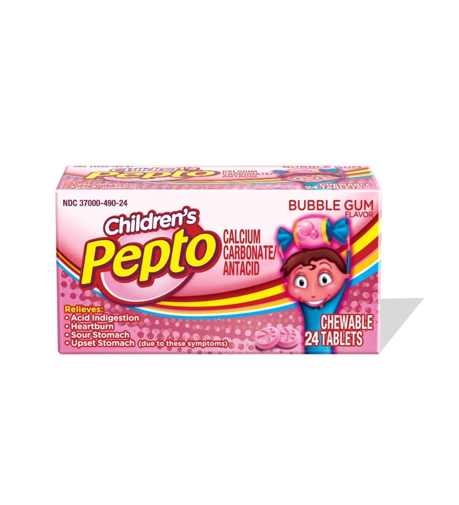 Pepto-Bismol Children's Pepto Bubble Gum - 24 Chewable Tablets