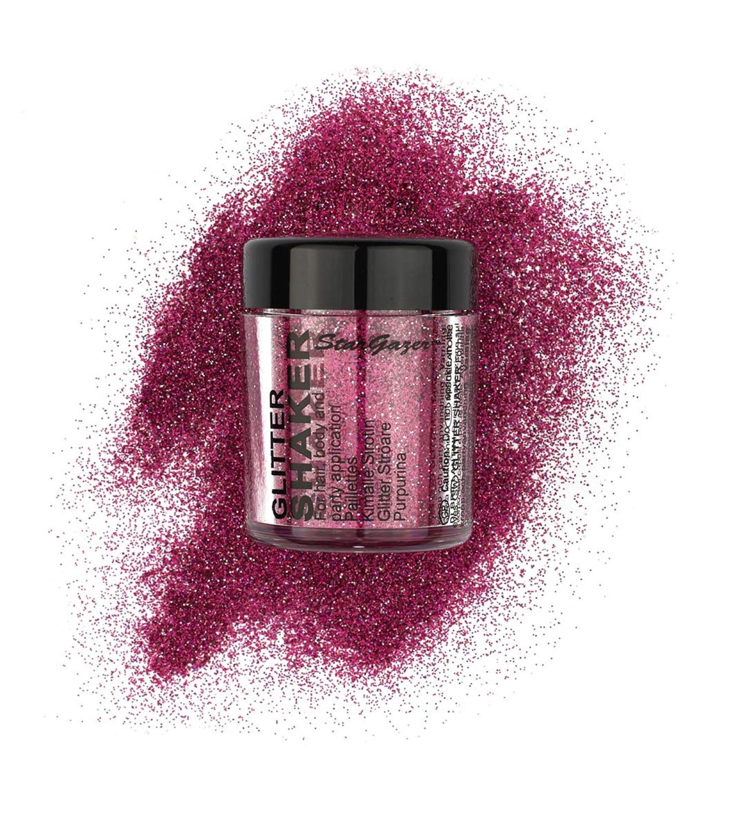 Stargazer Glitter Shaker Lazer Pink. Cosmetic glitter powder for use on the eyes lips face body hair and nails. - Buy Online on GoSupps.com