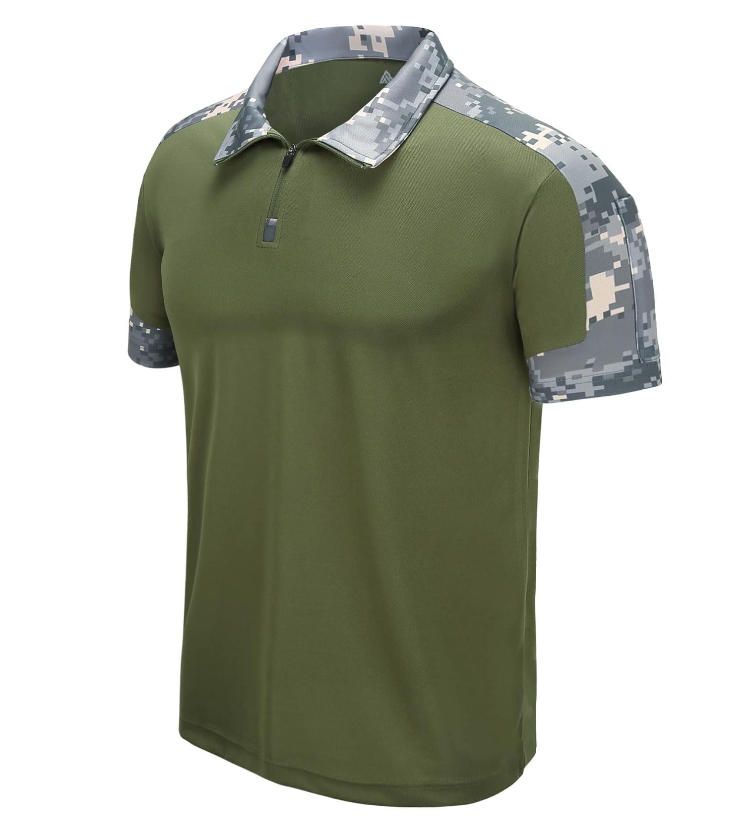 ZITY Men's Tactical Military Golf Shirt - Short Sleeve Army T-Shirt (111) - XX-Large, Army Green - Buy Online on GoSupps.com