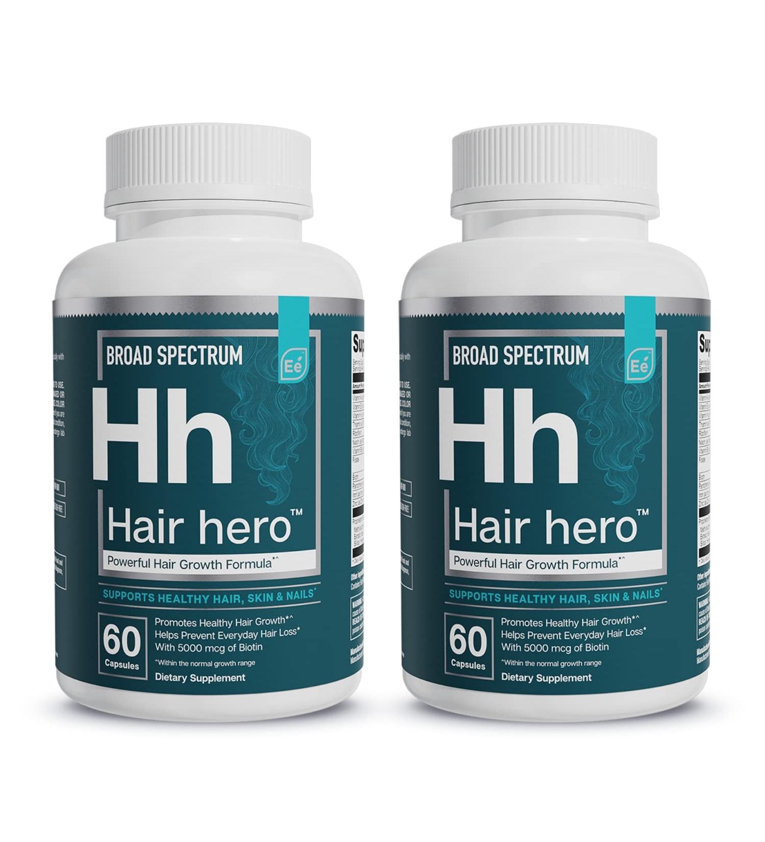 Essential Elements Hair Hero - Broad-Spectrum Hair Formula - 5000mcg Biotin - Healthy Hair, Skin, and Nails - 30 Day Supply (2-Pack) - Buy Online on GoSupps.com