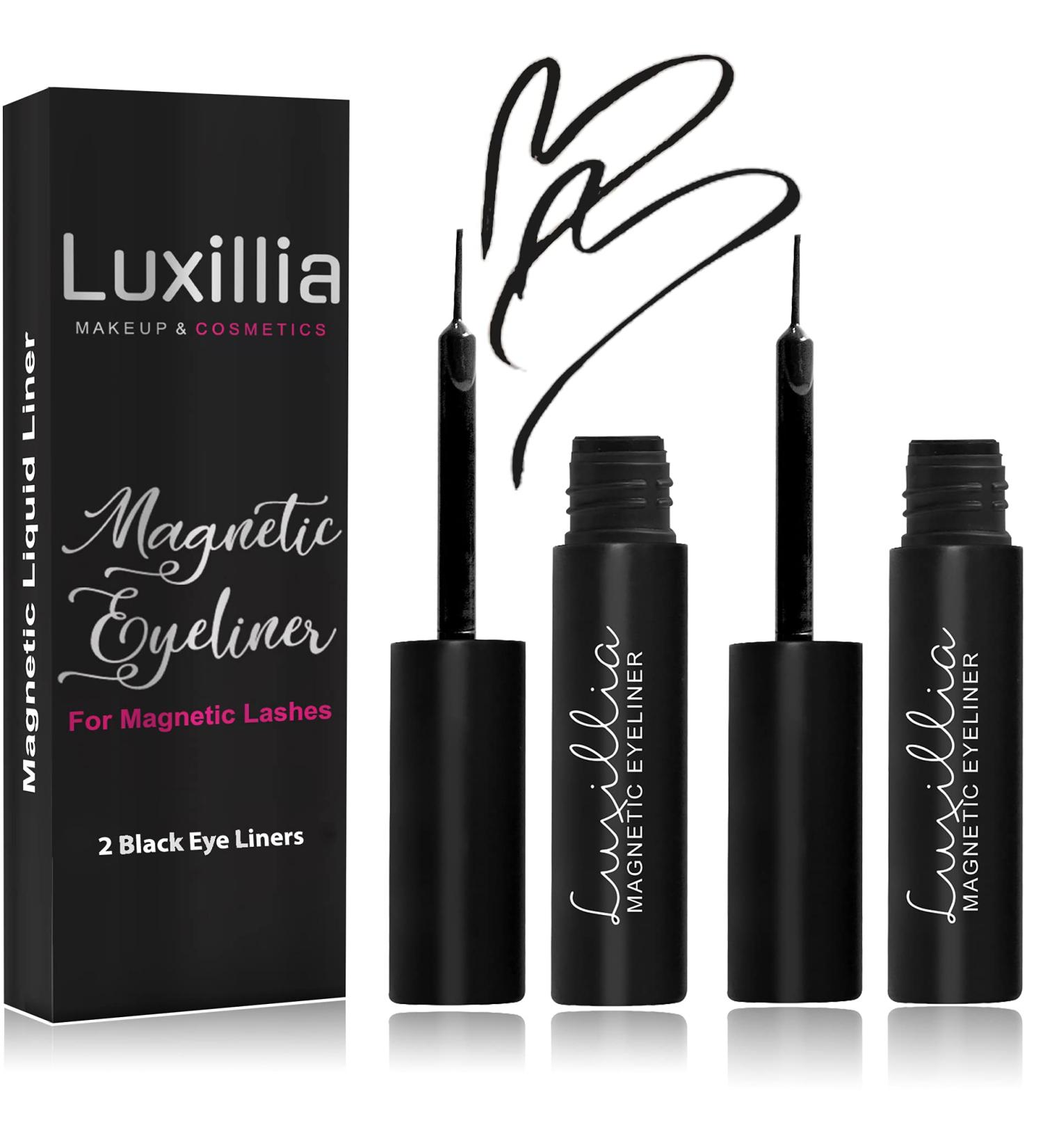 Luxillia Black Magnetic Eyeliner (2 Pack) - Strong Hold, Waterproof & Natural for Magnetic Lashes - Buy Online on GoSupps.com