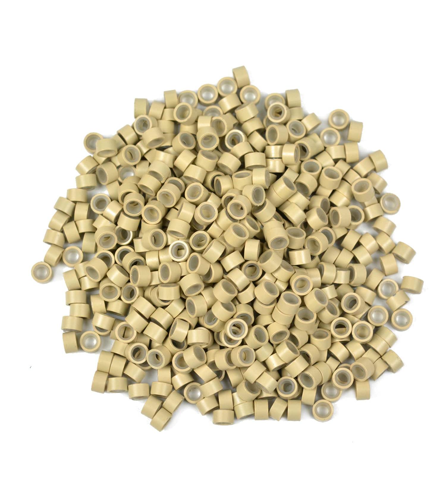 1000 Pieces 5mm Silicone Micro Rings for Hair Extensions - Blonde Micro Links Beads - Buy Online on GoSupps.com