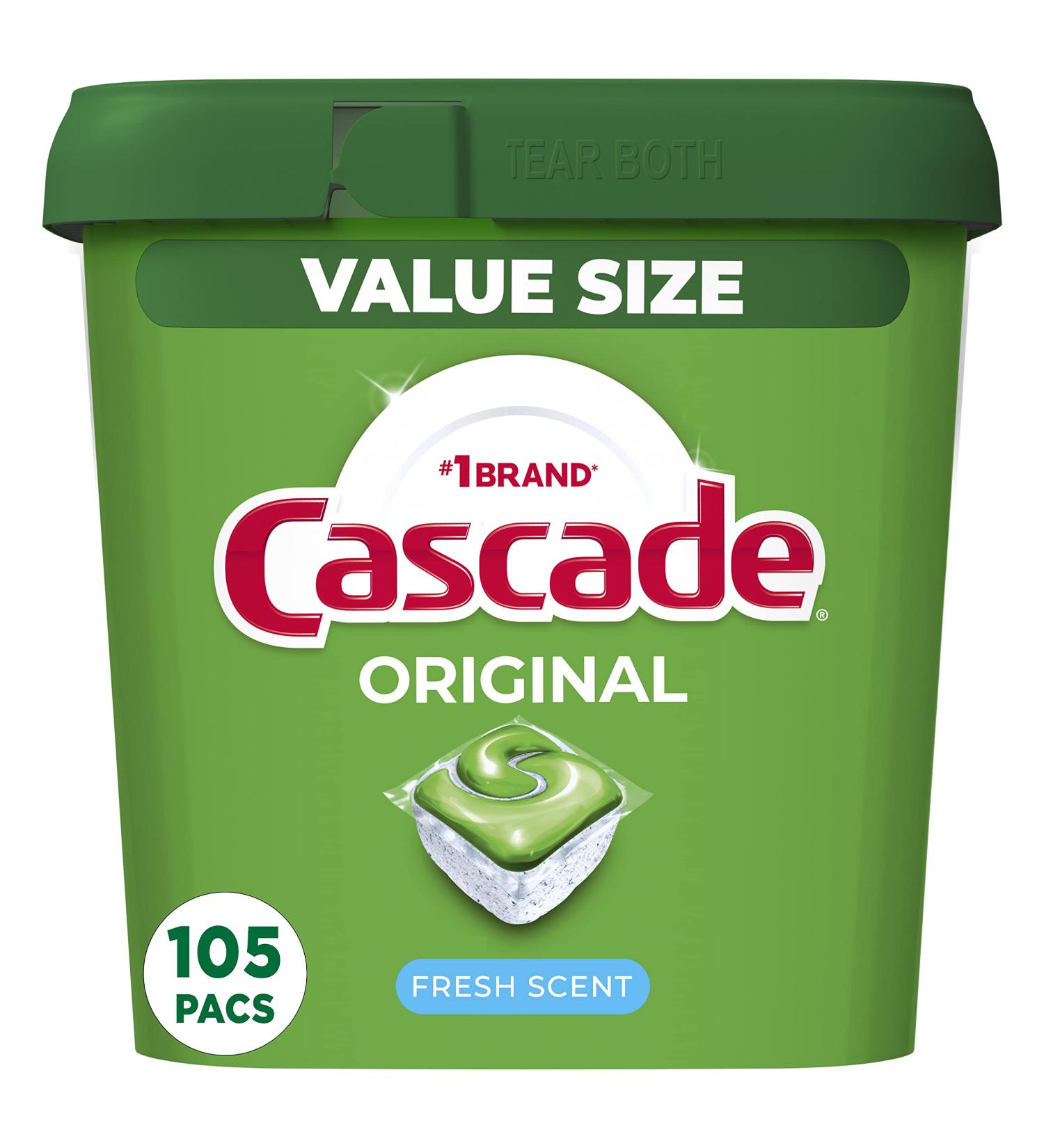 Cascade Original Dishwasher Pods 105 Count - Fresh Scent Actionpacs Detergent Tablets - Buy Online on GoSupps.com