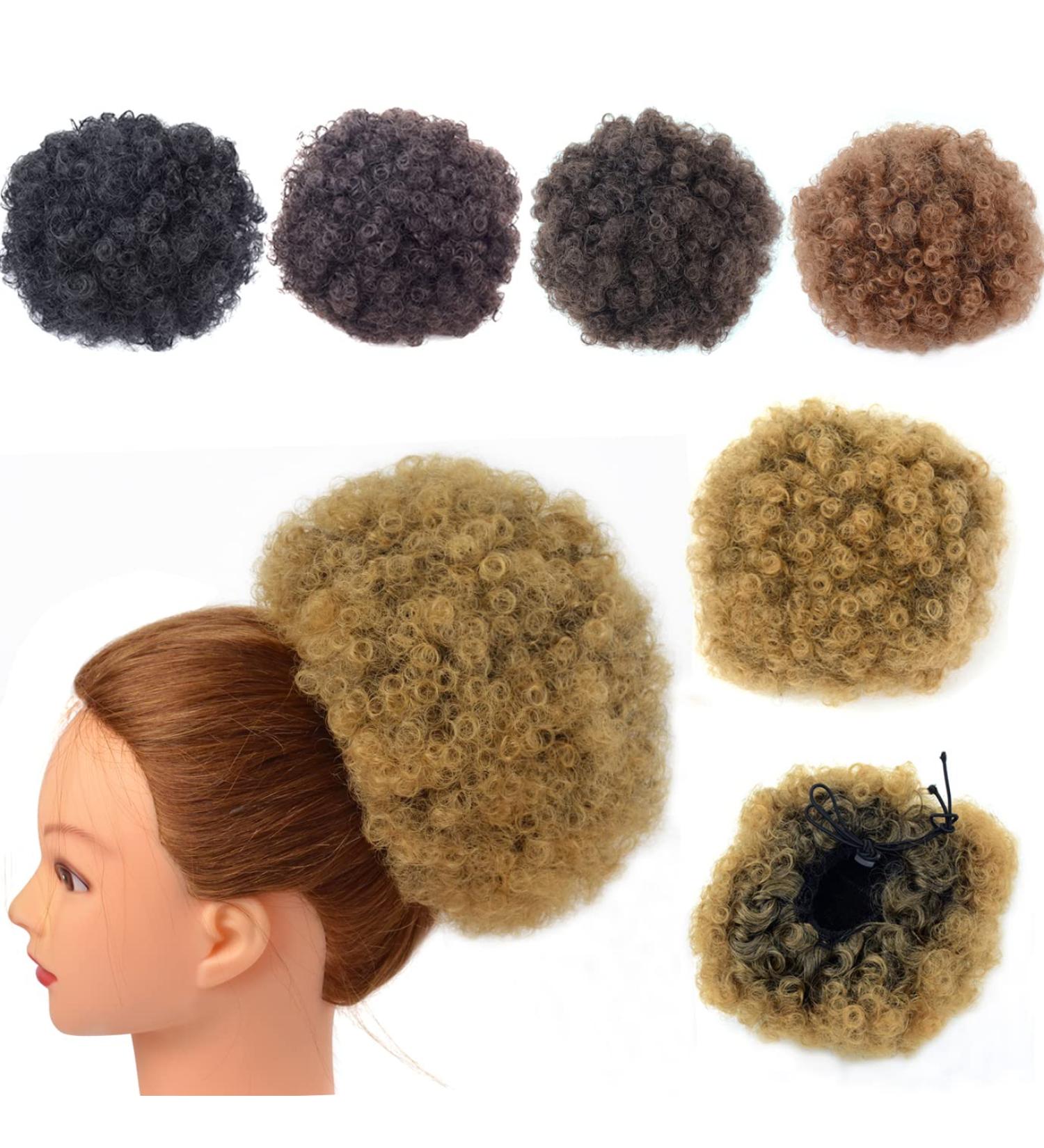 Short Afro Puff Drawstring Ponytail Extension - Kinky Curly Clip-In Hairpiece for Women (Large T1B/27#) - Buy Online on GoSupps.com