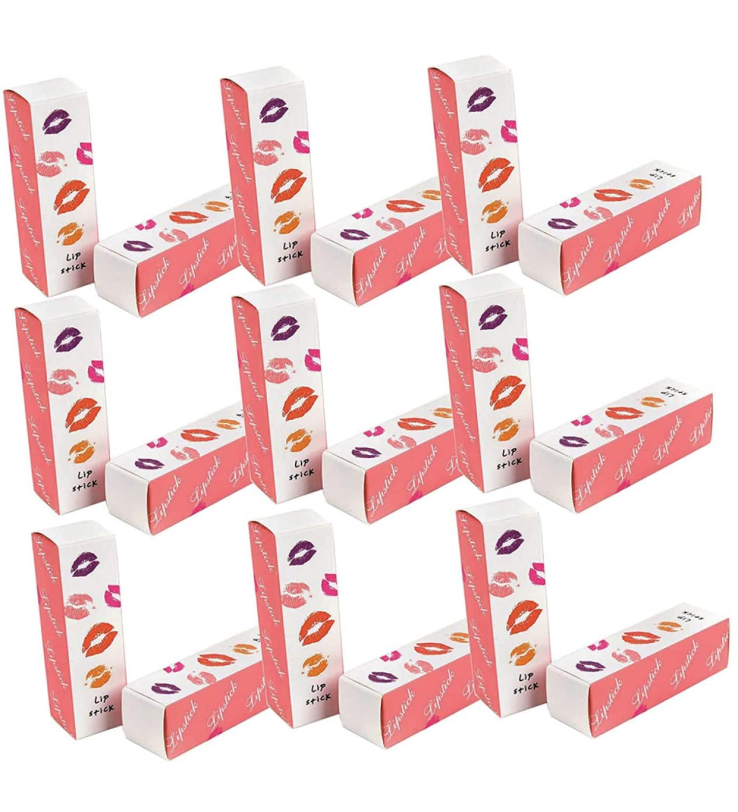 Buy Beatifufu 50pcs Lipstick Box Organizer | Kraft Paper Lip Balm & Lip Gloss Packaging Pink Tube Design | International Shipping Available - Buy Online on GoSupps.com