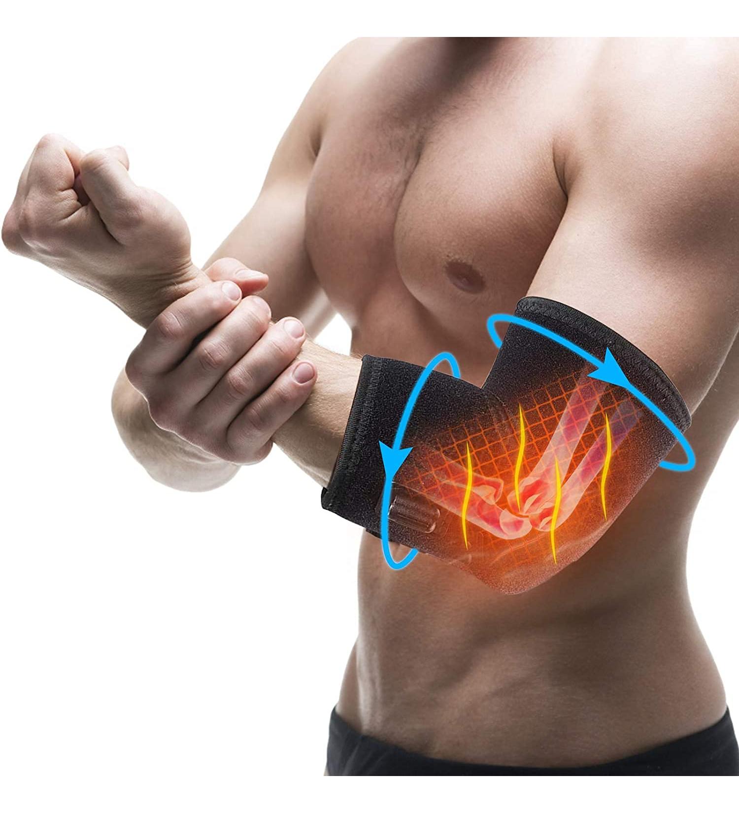 Adjustable Heating Elbow Brace Support - 3 Levels Heat/Cool for Tendonitis Tennis Elbow & Arthritis Pain Relief | International Shipping - Buy Online on GoSupps.com