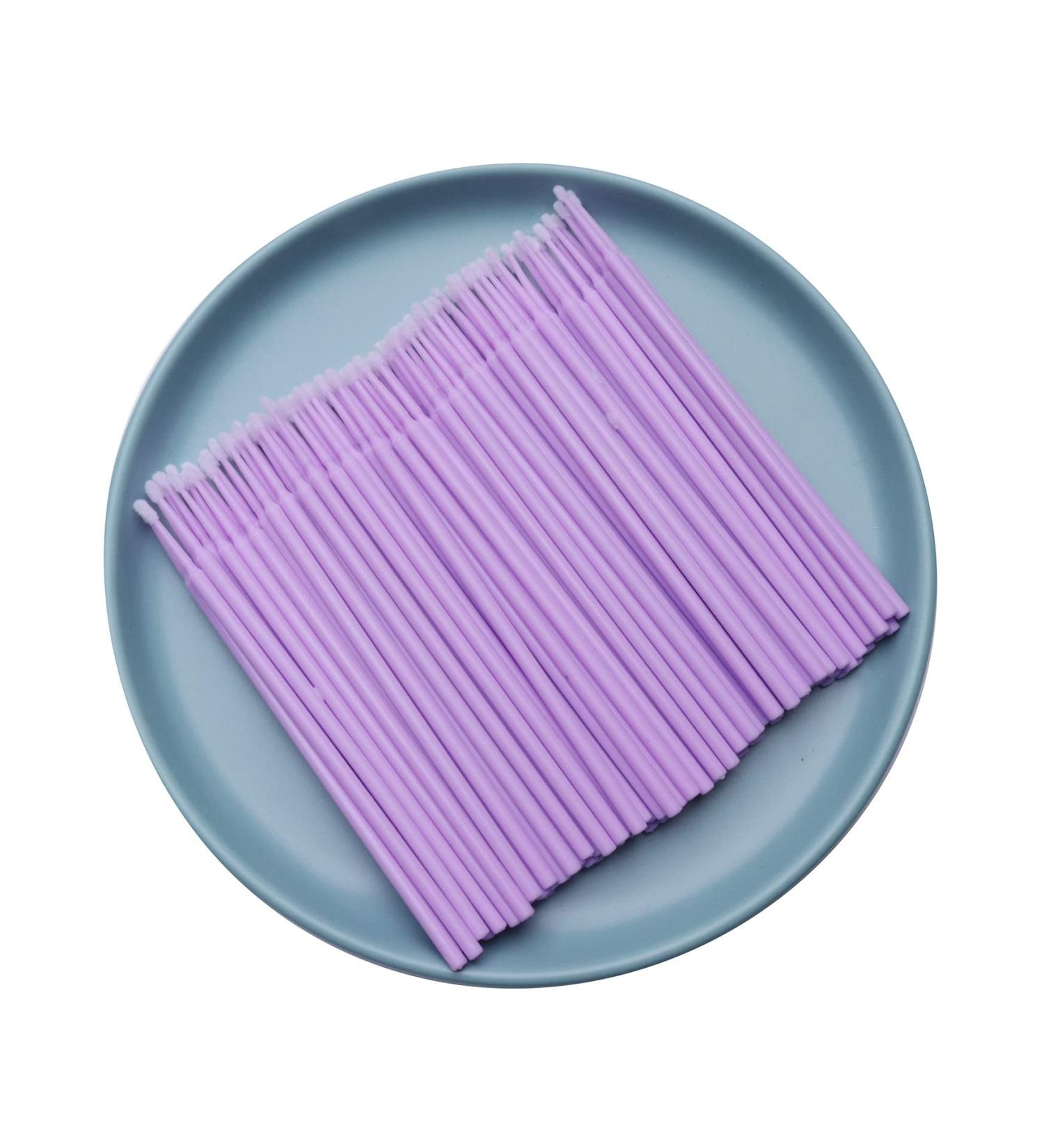 Ruwado 100 Pcs Applicator Brushes Micro Disposable Bendable Dental Clean Brush for Eyelash Extensions Mascara Make Up Oral Eyebrows Eyeliner Personal Care Micro Swabs (Puple - Small) - Buy Online on GoSupps.com