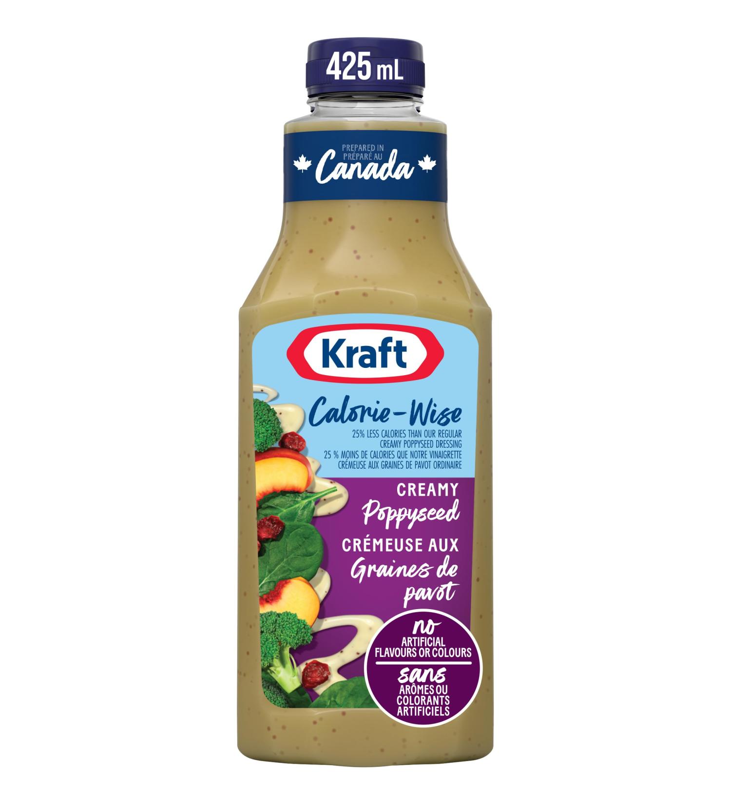 Kraft Creamy Poppyseed Salad Dressing Calorie-Wise 425 ml Bottle - Buy Online on GoSupps.com