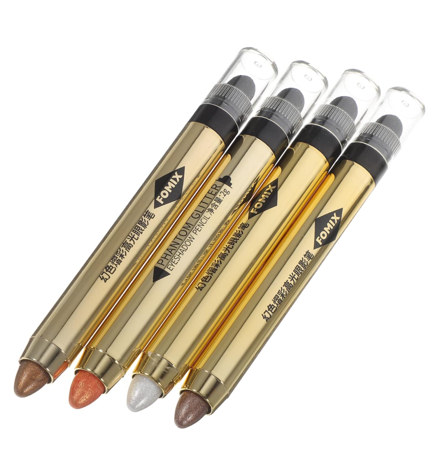 Gogogmee 4pcs Highlighter Eyeshadow Pencil Eye Makeup Tools Neutral Eyeshadow Glitter Crayons Plastic - Buy Online on GoSupps.com