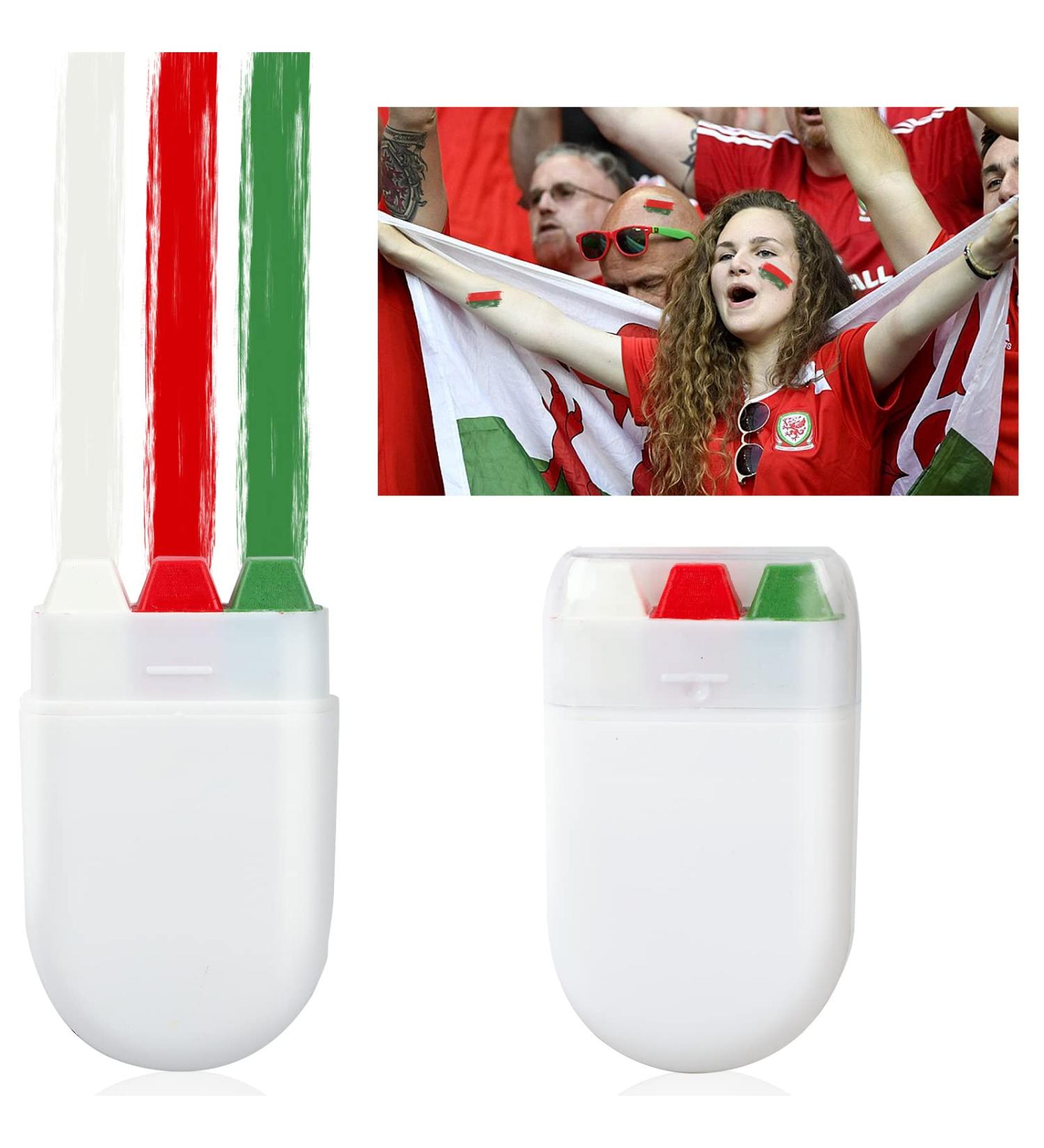 2 Pack Wales Face Paint Crayon Stick with White Red and Green Color for Face Body Wales Flag Make up Accessories for Adults Sports Events Celebrations Party - Buy Online on GoSupps.com