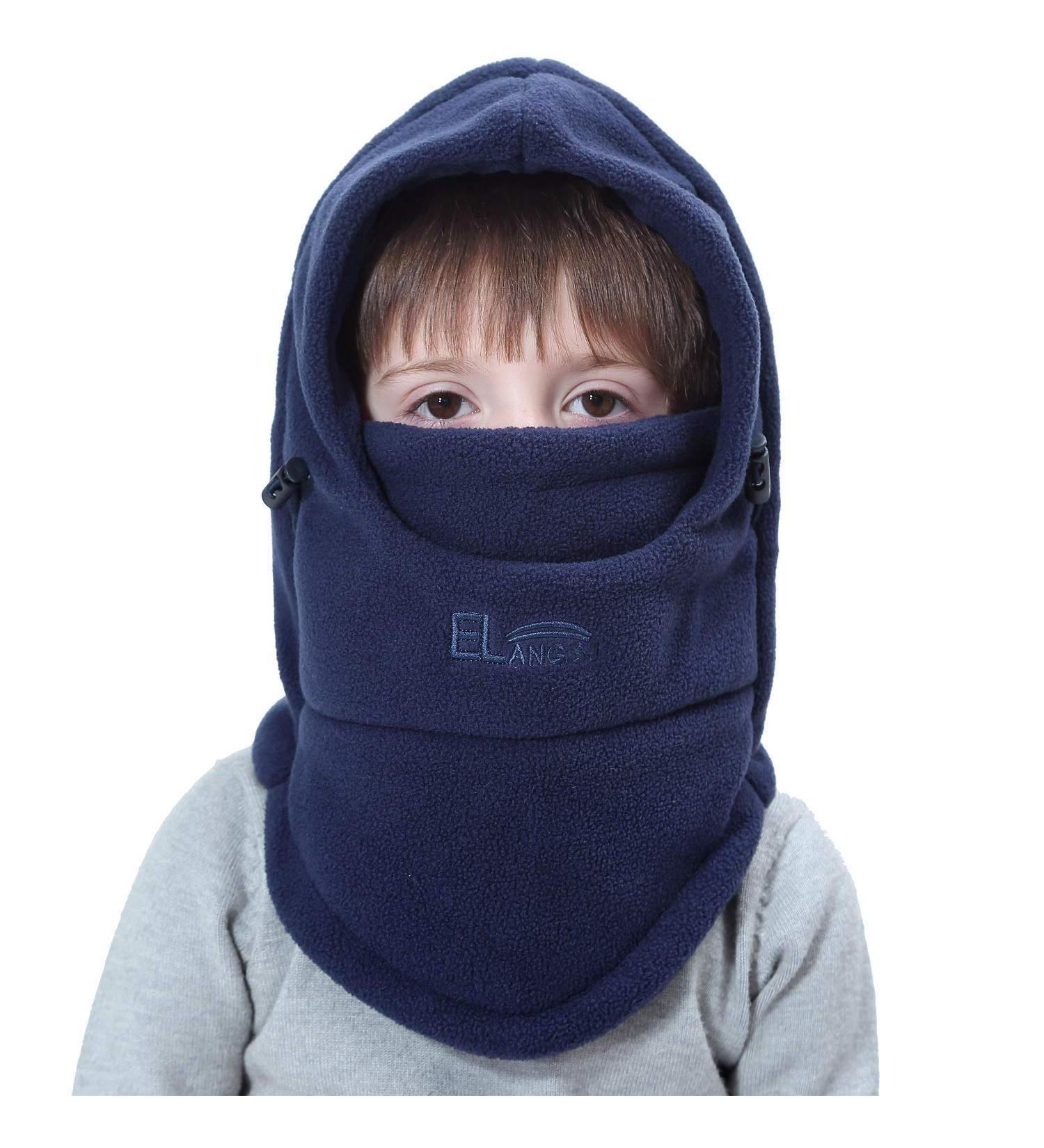 Vjoli Unisex Children Winter Hat & Scarf Set | 5-in-1 Ski Outdoor Cap for Ages 4-15 | Dark Blue (54-56 cm) - Buy Online on GoSupps.com