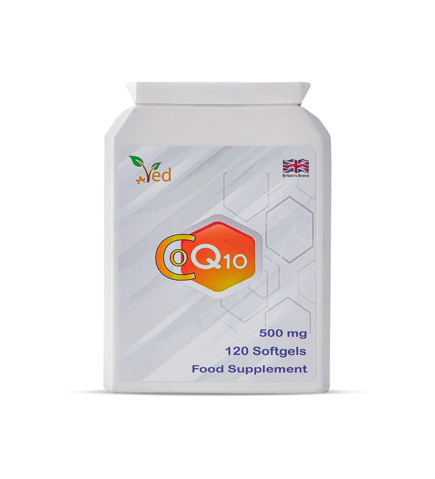 Veds CoQ10 500 mg | Highest Strength Naturally Fermented Ubiquinone | Co-Enzyme Q10 | 120 Capsules | 4-Month Supply | Premium Quality Supplement - Buy Online on GoSupps.com