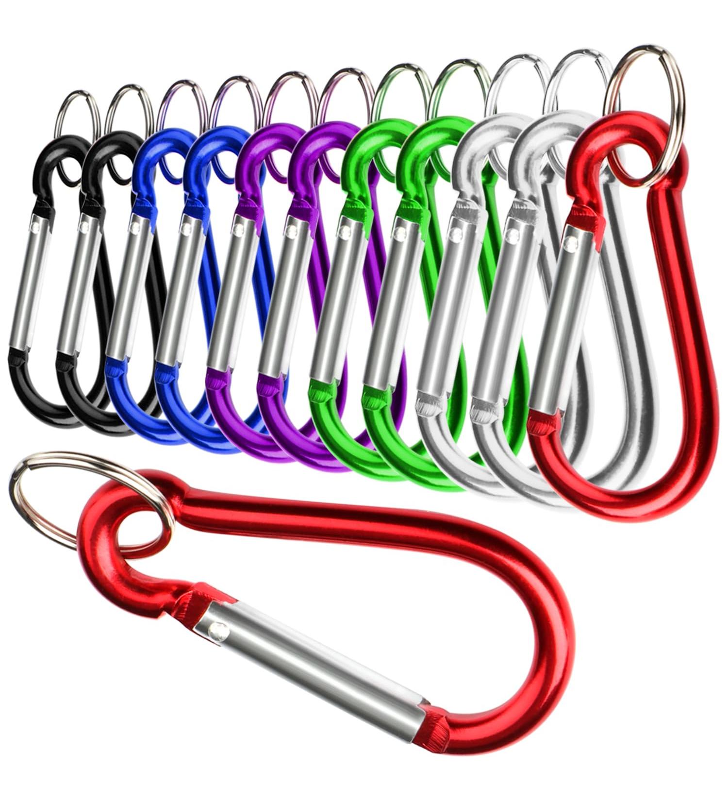 Buy com-four Carabiner - 12 Pack Snap Hook with Safety Closure for Keys & Camping - International Shipping - Buy Online on GoSupps.com