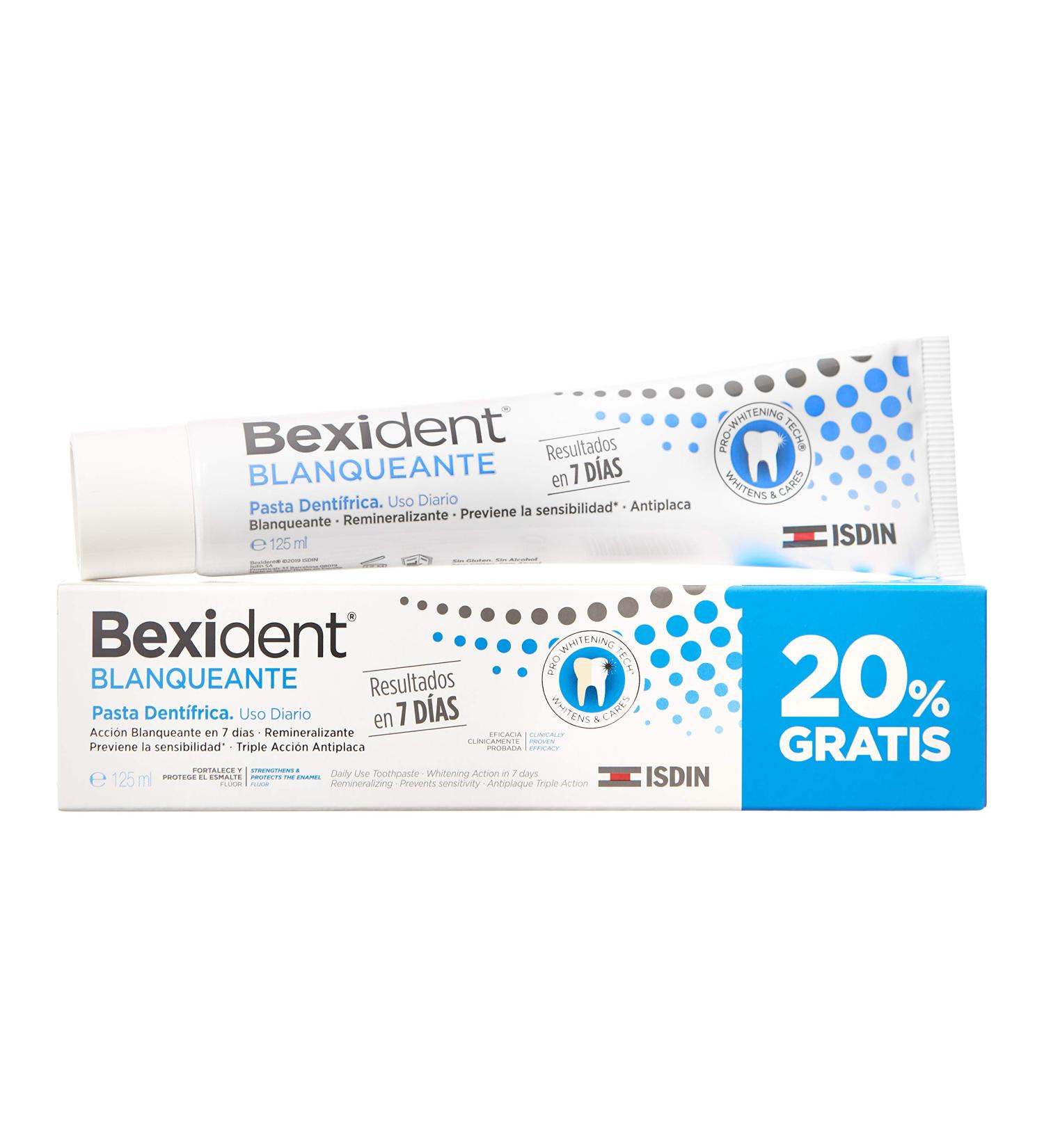 ISDIN Bexident Whitening Paste Toothpaste whitening and staining with results in 7 days daily use value pack 20 free 1 x 125 ml - Buy Online on GoSupps.com