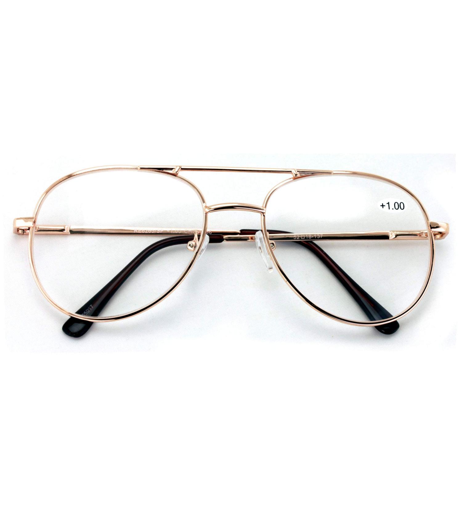V.W.E. Classic Metal Reading Glasses - Gold Tear Drop Reader 2.0x with Spring Hinge | International Shipping Available - Buy Online on GoSupps.com