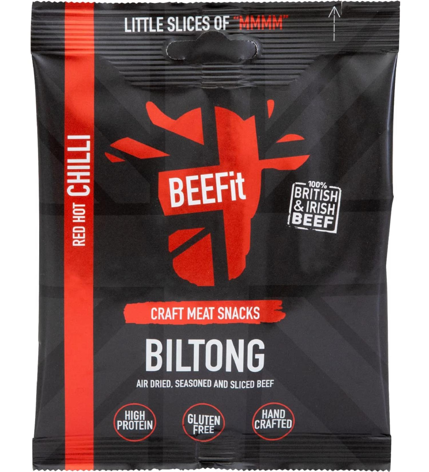 BEEFIT RED HOT CHILLI BILTONG 30G - 12 Pack