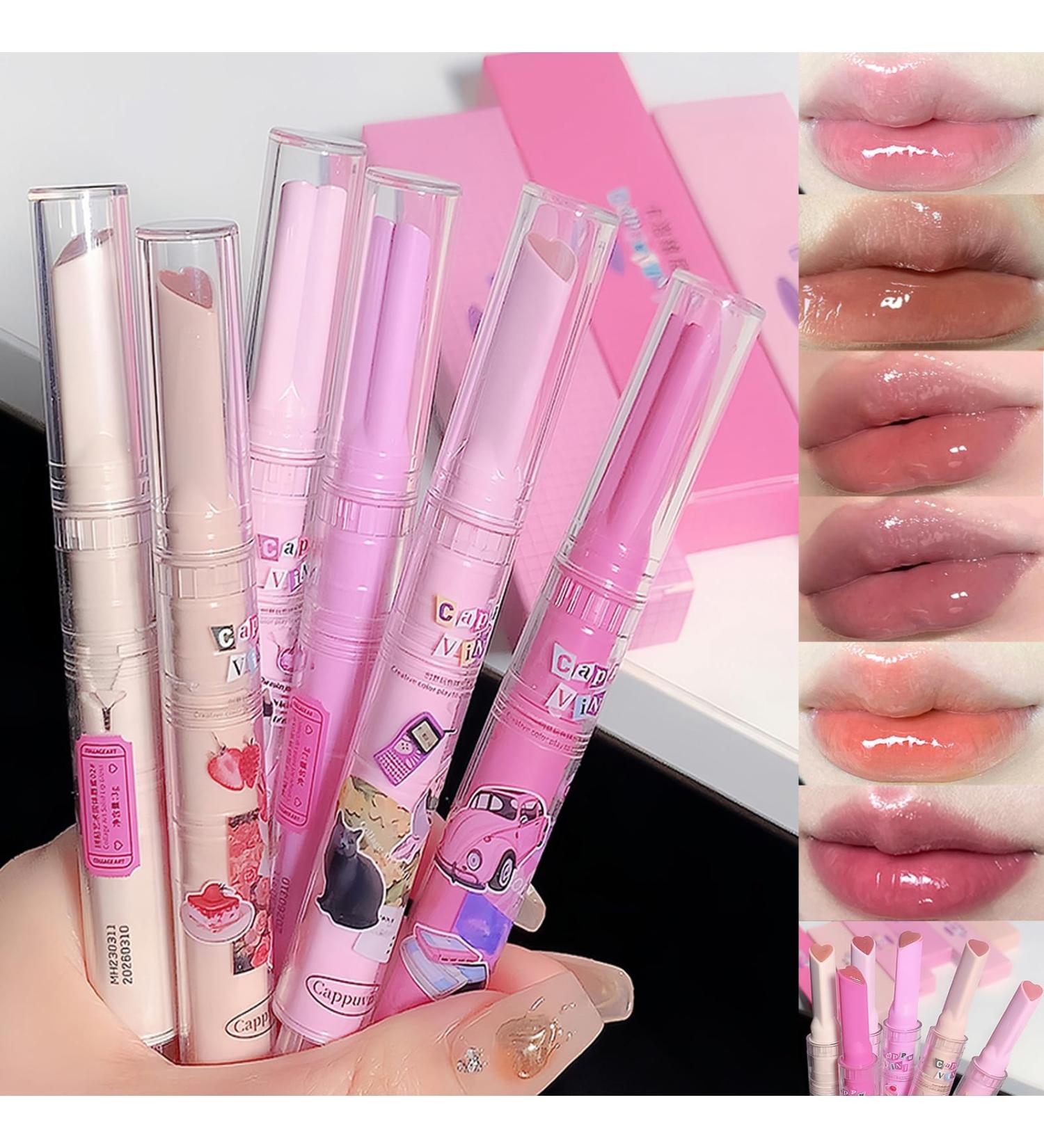 Shop 6 Colors Jelly Lipstick Heart Shape Set - Hydrating Lip Gloss & Tinted Balm for Women & Girls | Moisturizing Makeup - Buy Online on GoSupps.com