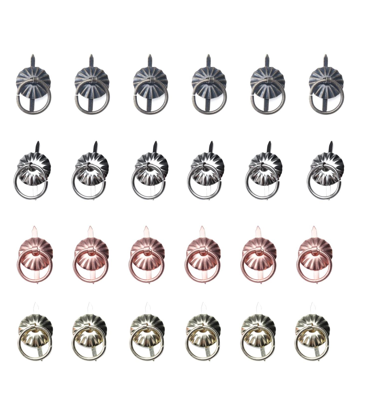 Ruwado 40 Pcs Metal Brad Fasteners with Pull Rings Large Paper Fasteners for DIY Art Crafting Project Drawer Decorative Scoreboard Kitchen Bathroom Bedroom - Buy Online on GoSupps.com