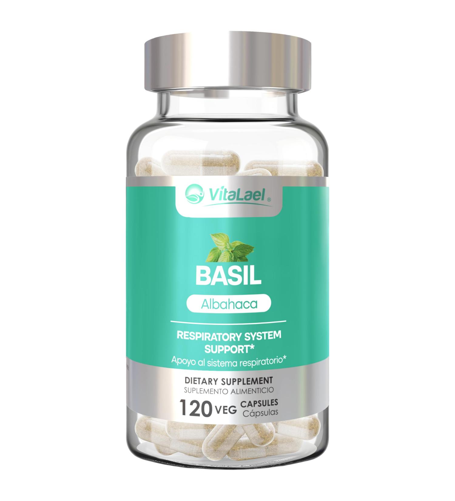 VitaLael Basil Leaf Supplement - Natural Respiratory System Support - 120 Capsules - Traditional Herbal Formula for Respiratory Wellness