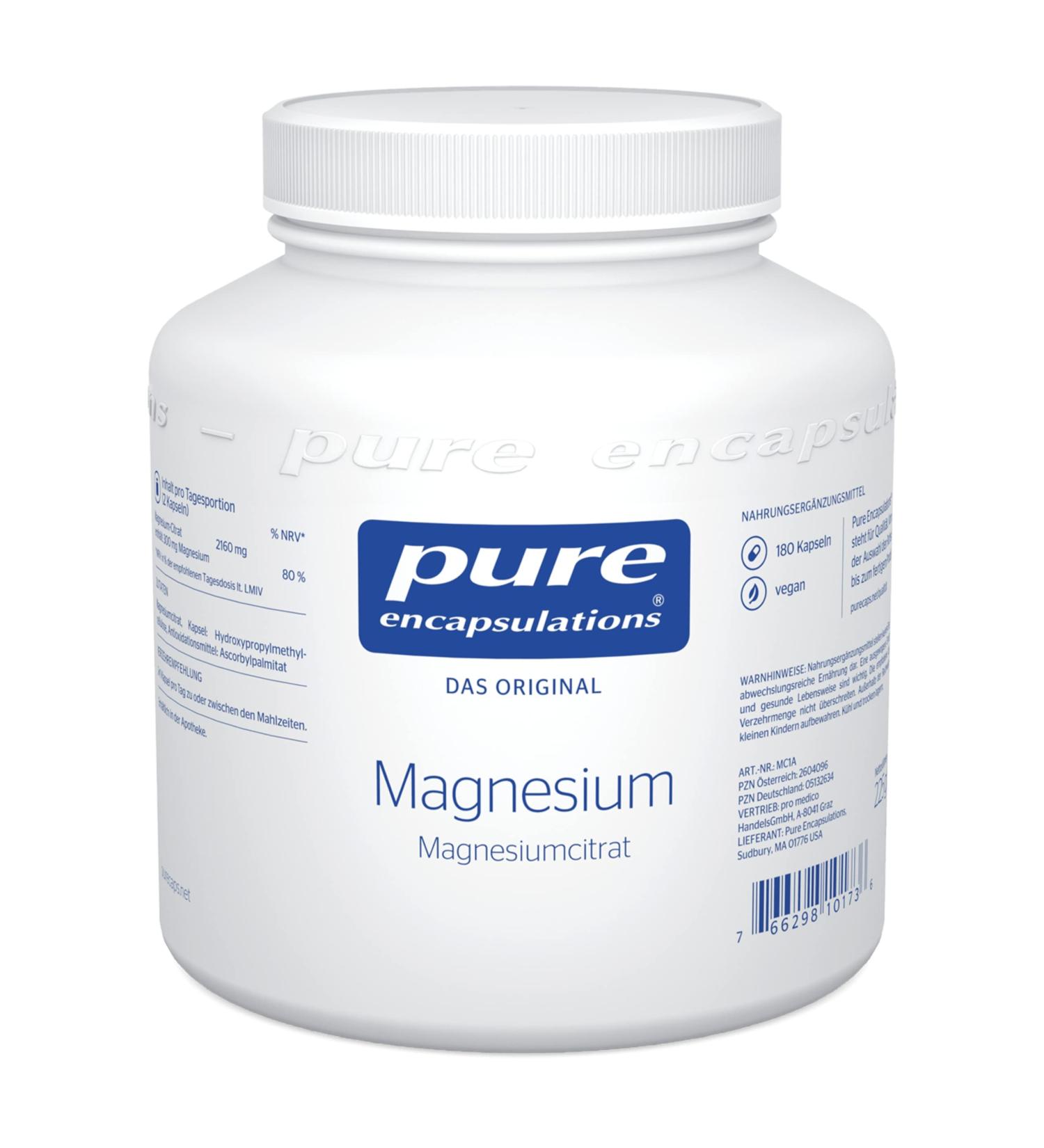 Buy Pure Encapsulations Magnesium Citrate - 180 Vegan Capsules | Best Quality Dietary Supplement for Muscle & Bone Health - Buy Online on GoSupps.com