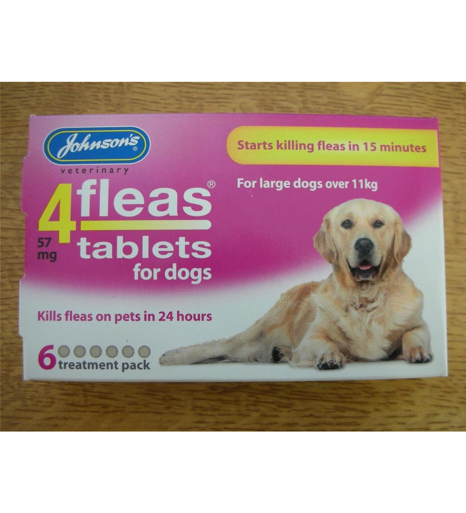 Johnsons 4 Fleas Tablets for Dogs Over 11kg x 6 Tablets 30g - Bulk Deal of 6x