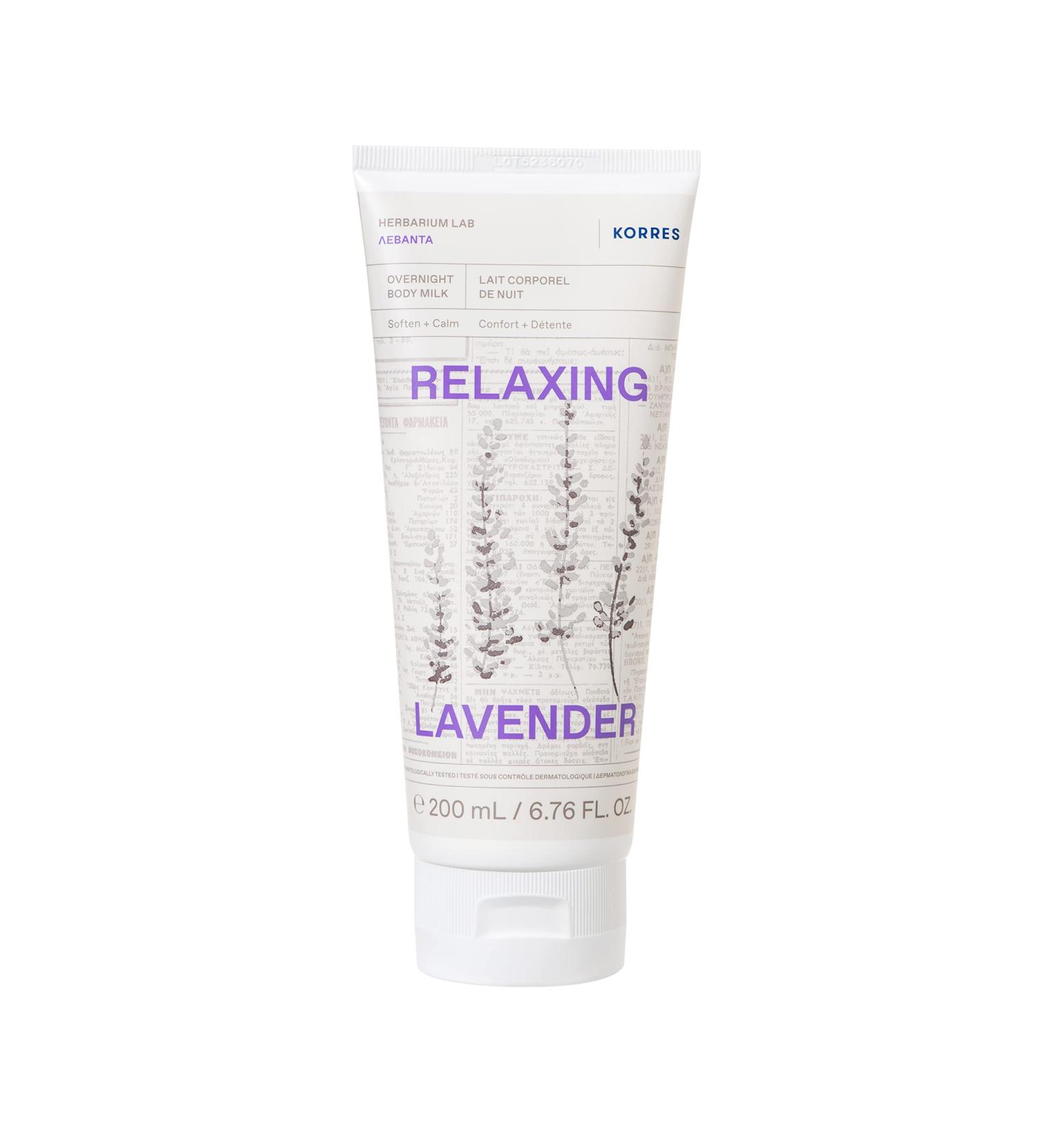 Korres Relaxing Lavender Overnight Body Milk Soothing Body Moistureser 200 ml