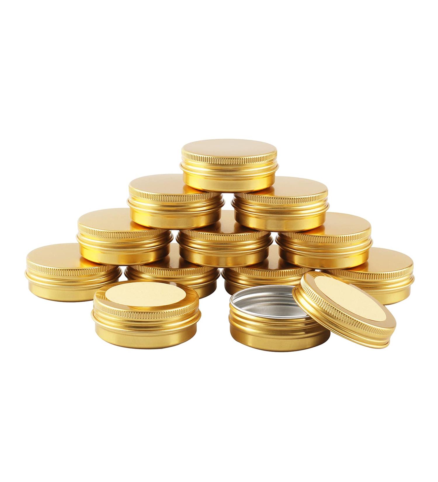 Shop 24-Piece Set: 30ml Gold Aluminum Jars with Screw Caps - Ideal for Cosmetics & Storage - Buy Online on GoSupps.com
