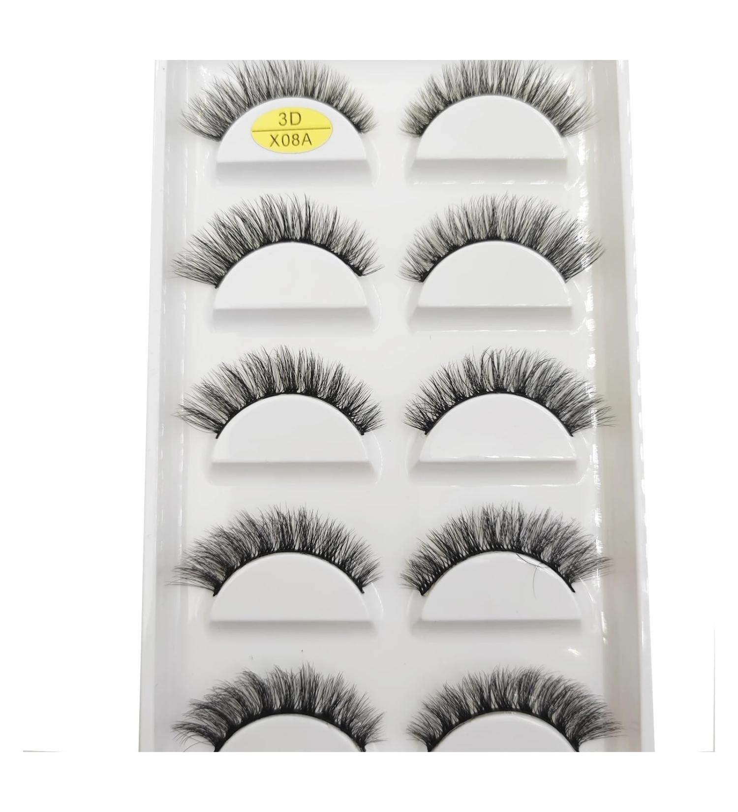 UAMOU 10/50 Boxes 37 Style 5 Pairs Natural 3D False Eyelashes Makeup Fake Eye Lashes Faux Cils Make Up Beauty Maquillaje Cheerfully (Color : 5Pairs X08A Size : 10 Boxes 50Pairs) - Buy Online on GoSupps.com