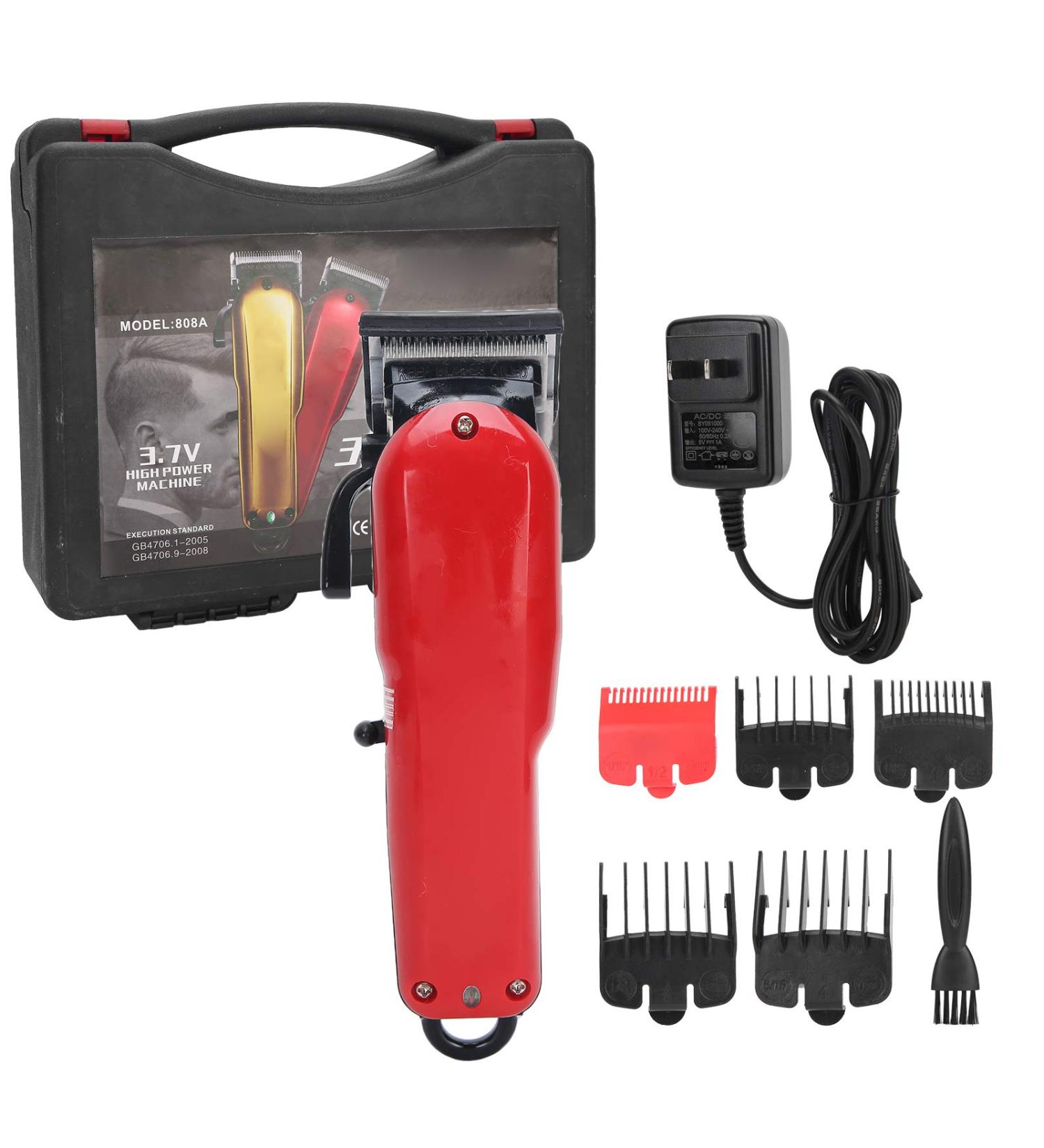 Rechargeable Hair Clipper - Electric Carving Hair Trimmer for Men - US Plug 100-240V (Red) - Best Hair Cutting Tool - Buy Online on GoSupps.com