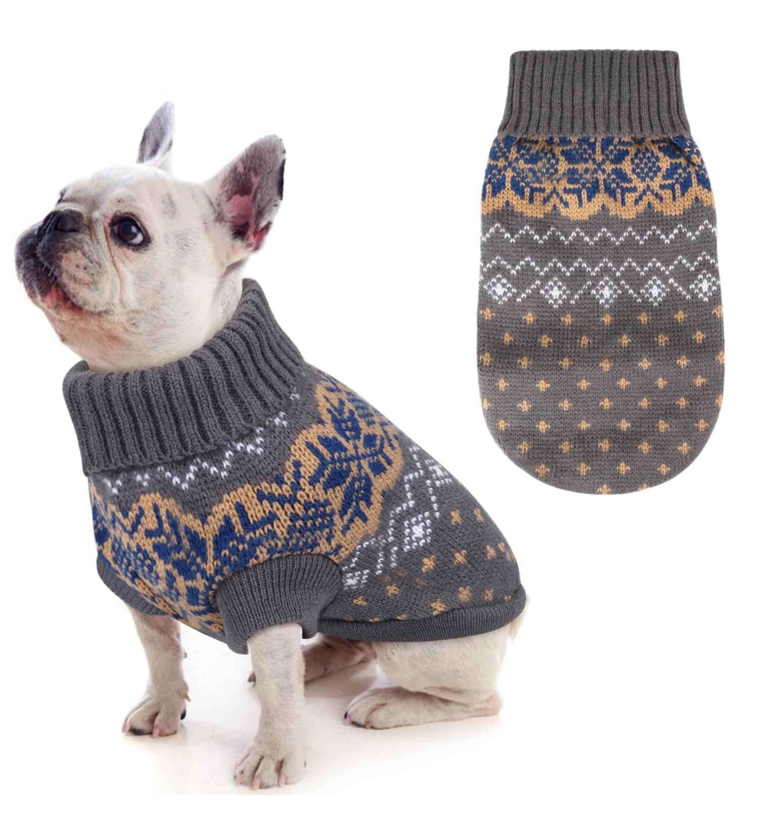 Idepet Winter Dog Sweater - Cozy Pullover for Small & Medium Dogs & Cats Warm Gray Pet Clothing - Buy Online on GoSupps.com