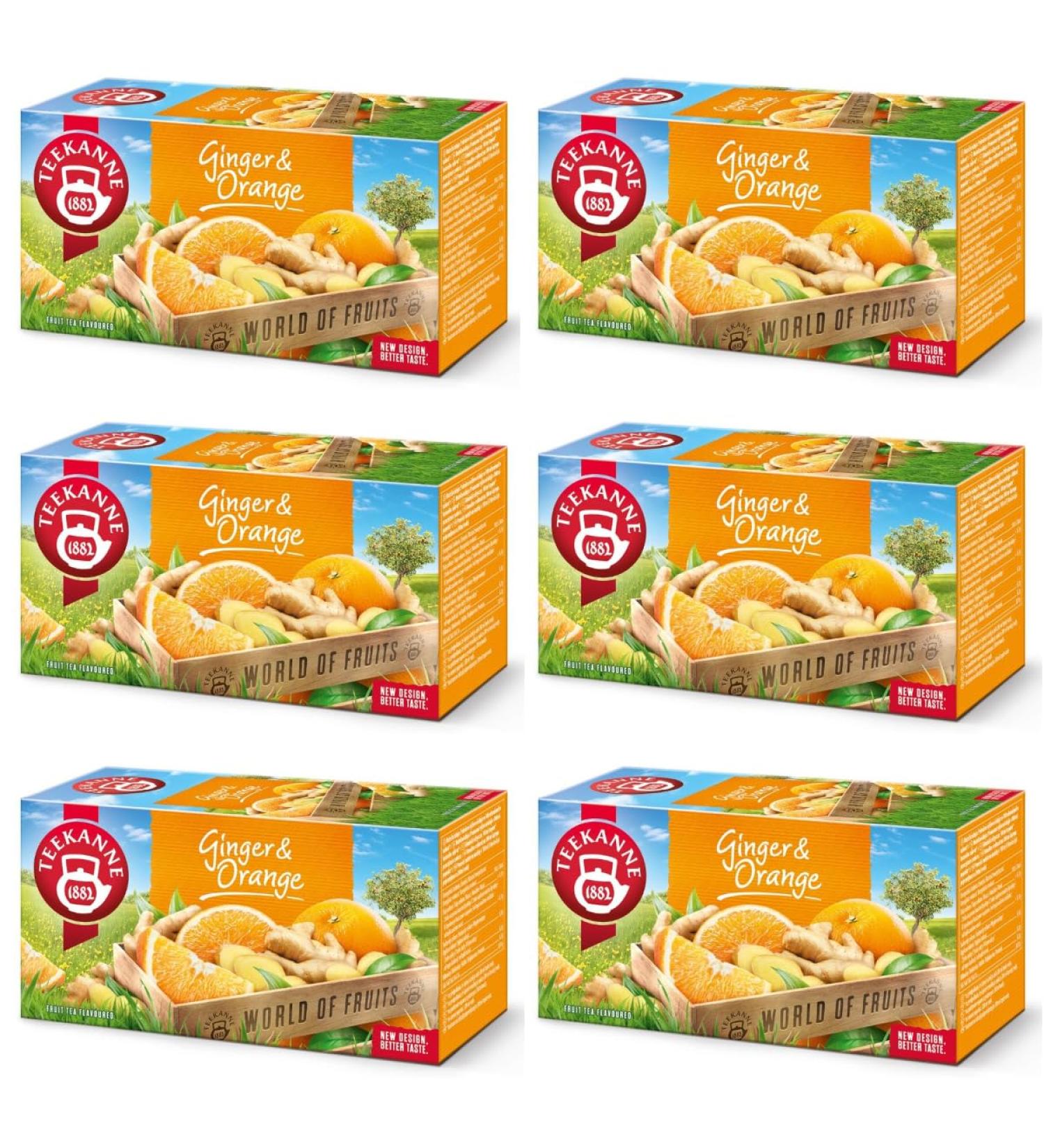 DEKOND TEEKANNE - Ginger & Orange Fruit Tea - Orange & Ginger Fruit Teas - (6 x 20 Bags) - Buy Online on GoSupps.com