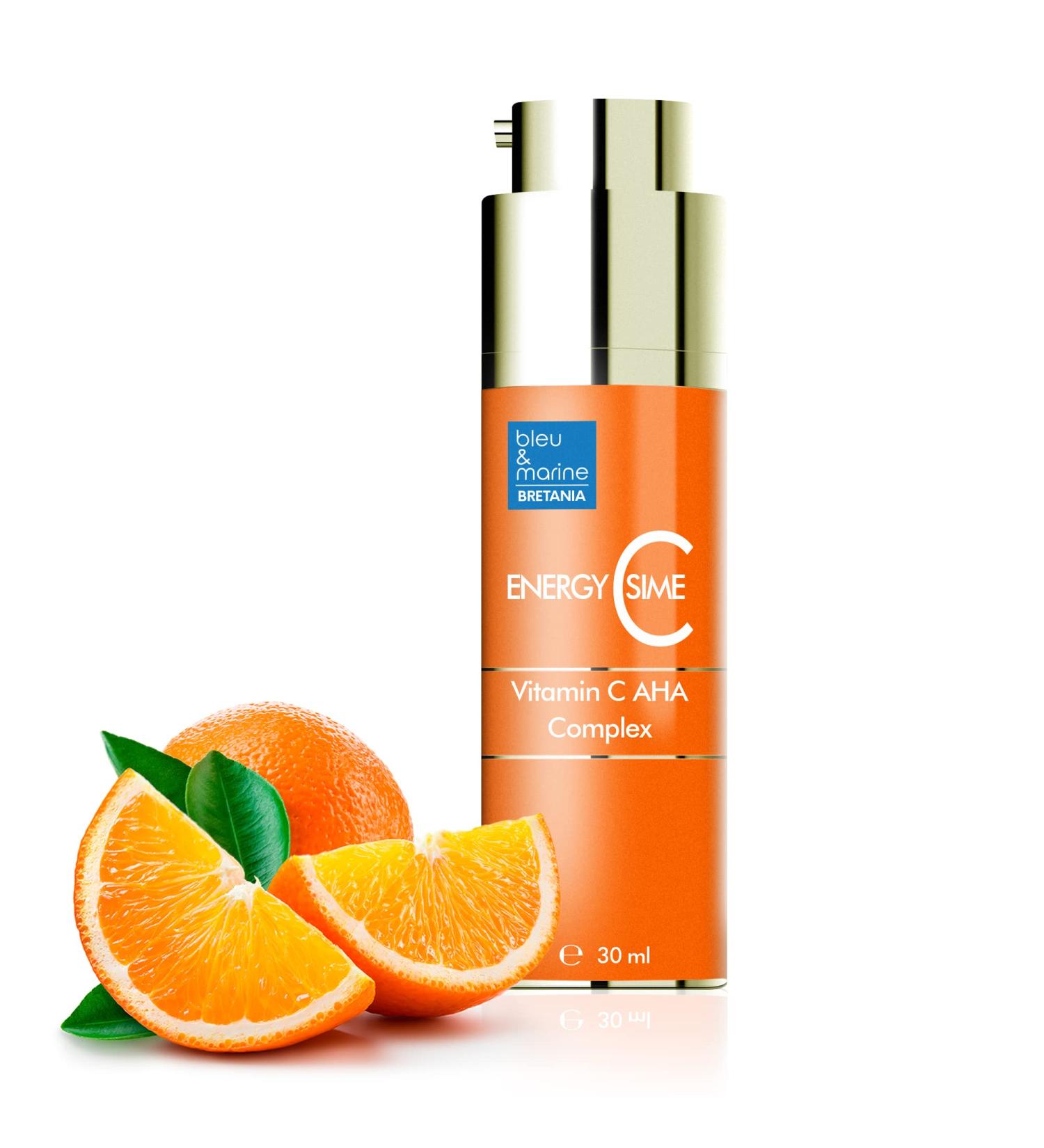  bleu & marine Bretania Brightening anti-blemish anti-blemish anti-split end depigmenting and anti-aging serum with hyaluronic acid vitamin C and collagen Daily skincare with EnergyCssime 30 ml - Buy Online on GoSupps.com