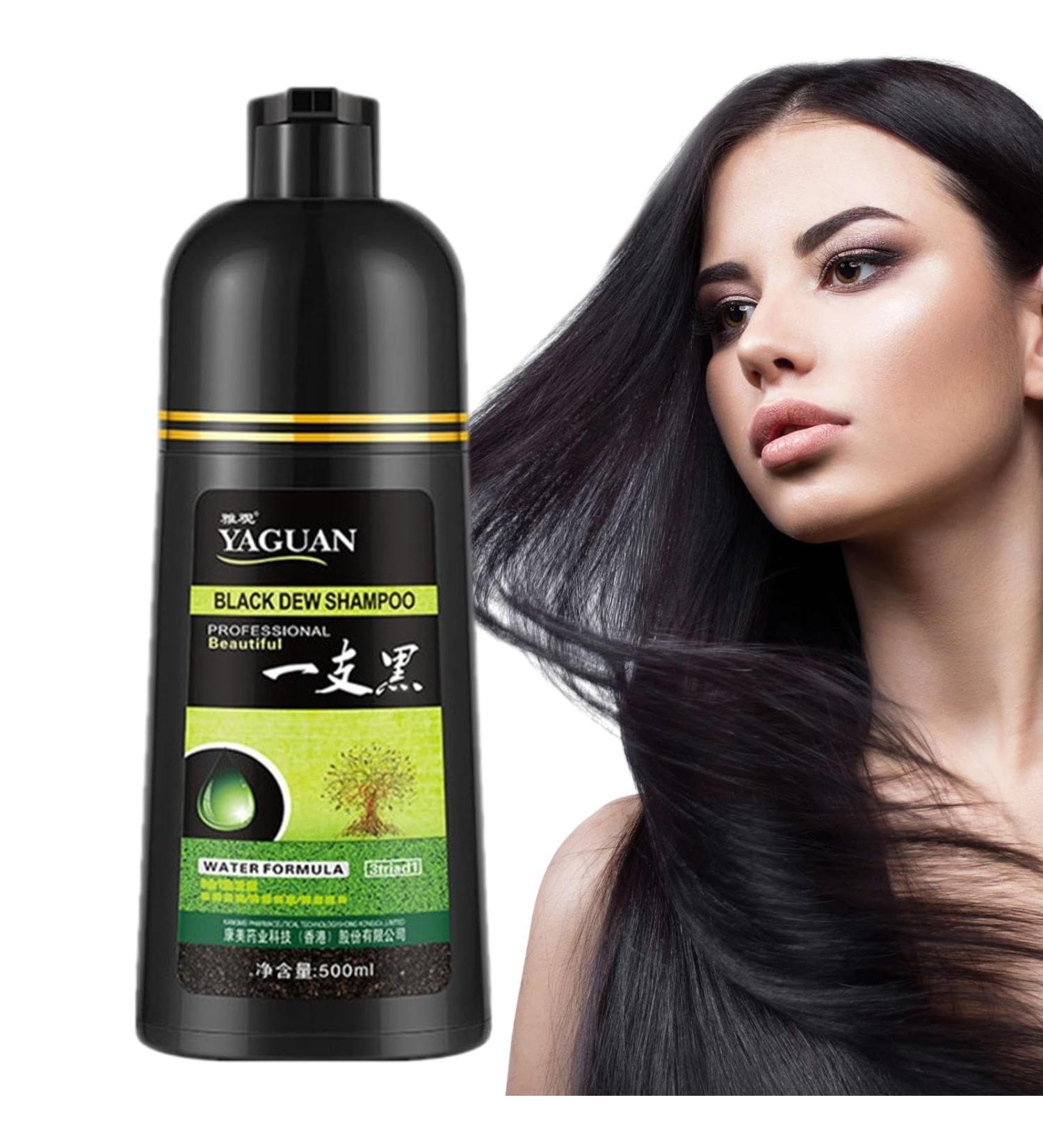  Rainao Instant Black Shampoo for Gray Hair - 500ml - Long-lasting herbal shampoo with water-based formula in minutes - Rainao long-lasting black color - Buy Online on GoSupps.com