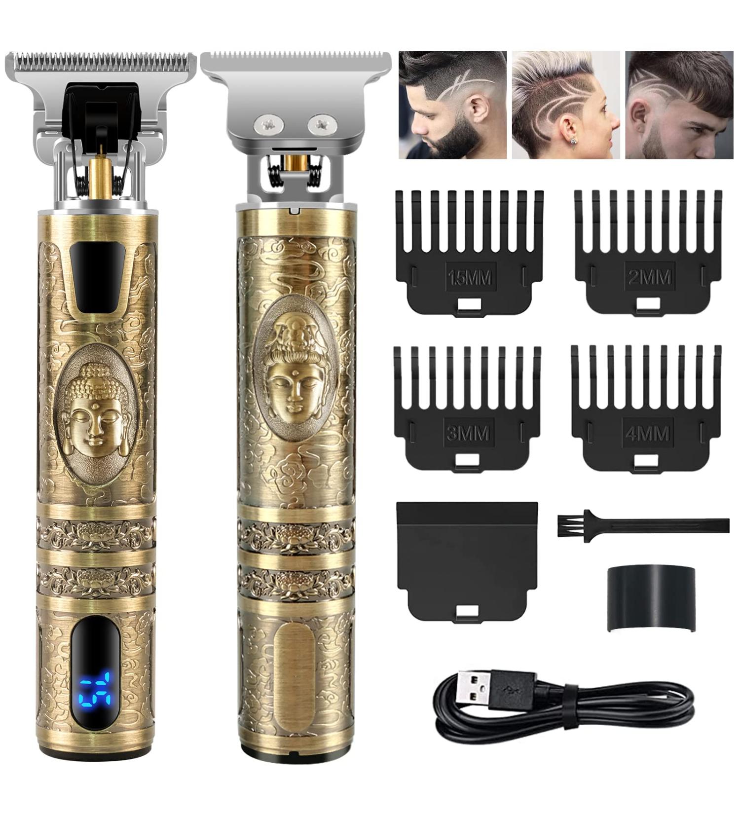 CKCLR Men's Hair Clippers - Professional Waterproof Electric Shaver with LCD Display for Cordless Hair Trimming and Cutting (Bronze) - Buy Online on GoSupps.com