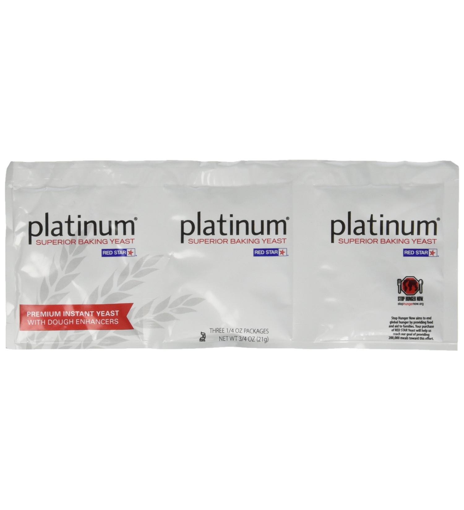 Red Star Platinum Superior Baking Yeast - 3 CT, 0.25 Ounce (Pack of 3)