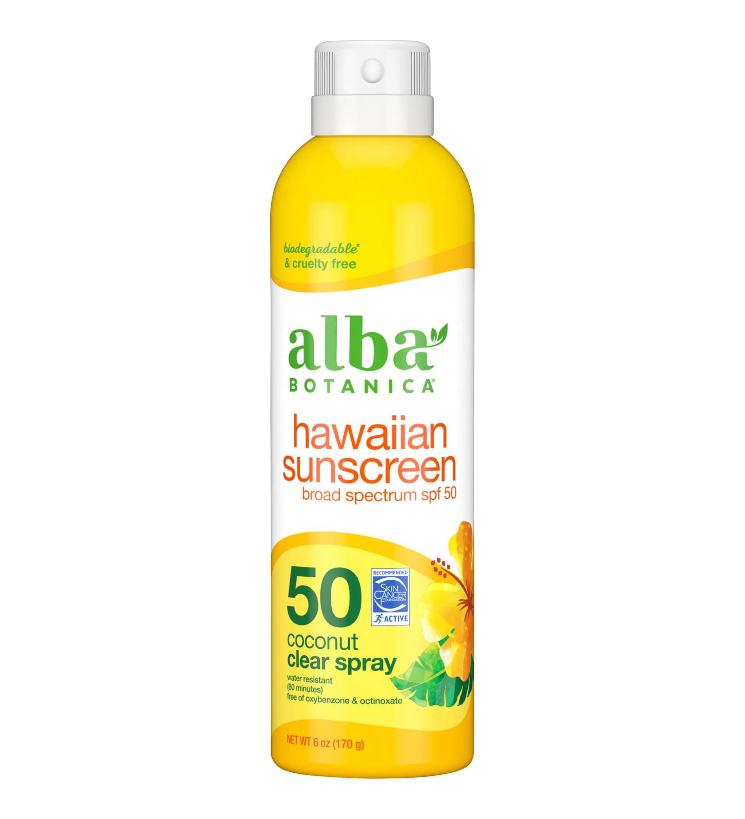 Alba Botanica Hawaiian Sunscreen Clear Spray SPF 50 Coconut 6 Oz - Nourishing Coconut (SPF 50) - Buy Online on GoSupps.com