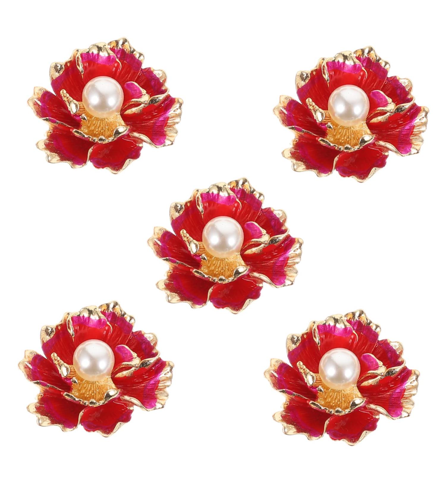 LALAFINA 5pcs Hair Accessories Hairpin Accessories Ornament Rhinestone Brooch Headdress DIY Props Pearl Bead - Buy Online on GoSupps.com