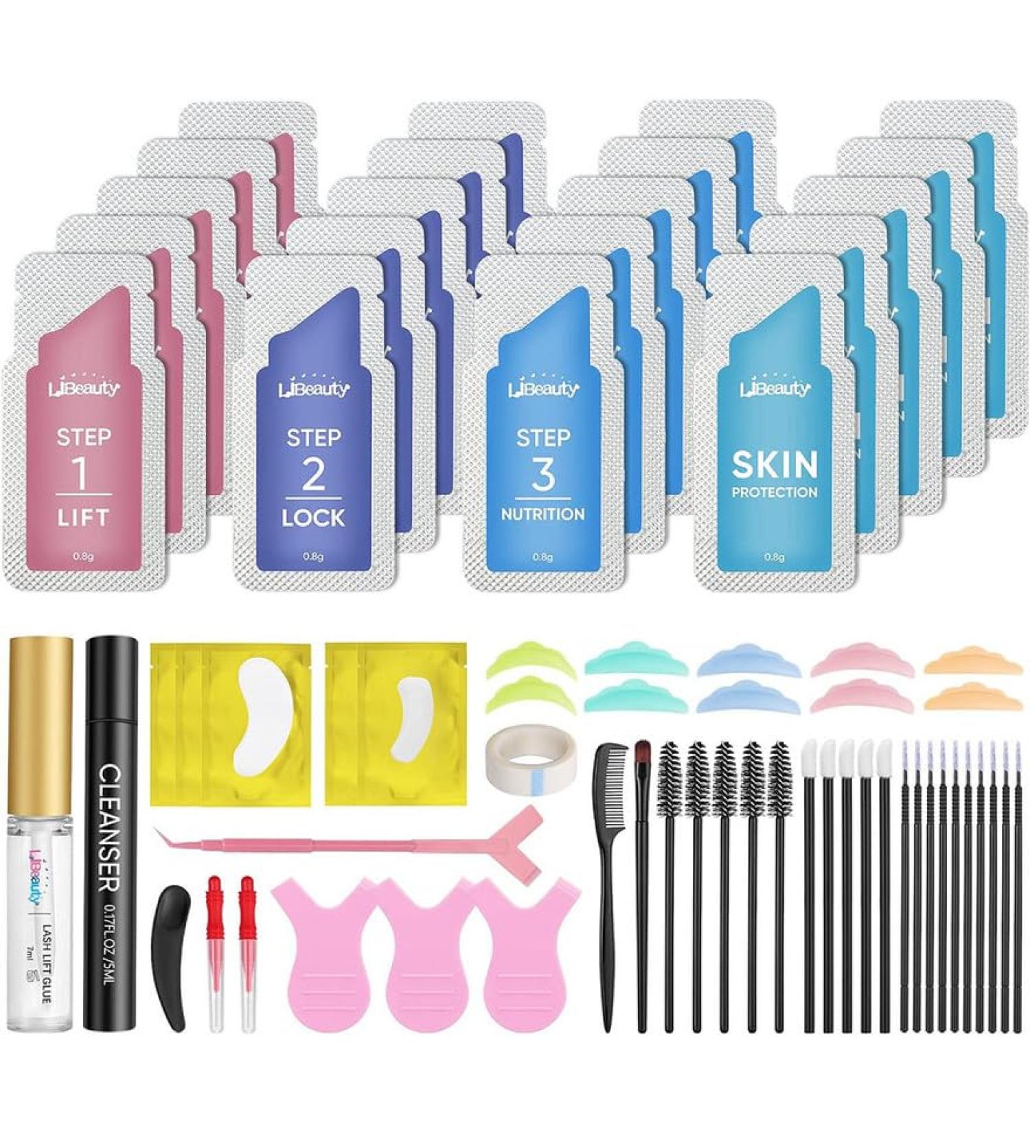Libeauty Lash Lift and Brow Lamination 2 in 1 Kit Eyelash Perm Sachet Disposable Professional Quality Quick Lash Lifting Semi-Permanent Curling Perming - Updated Version 5 packs of each lotion - Buy Online on GoSupps.com