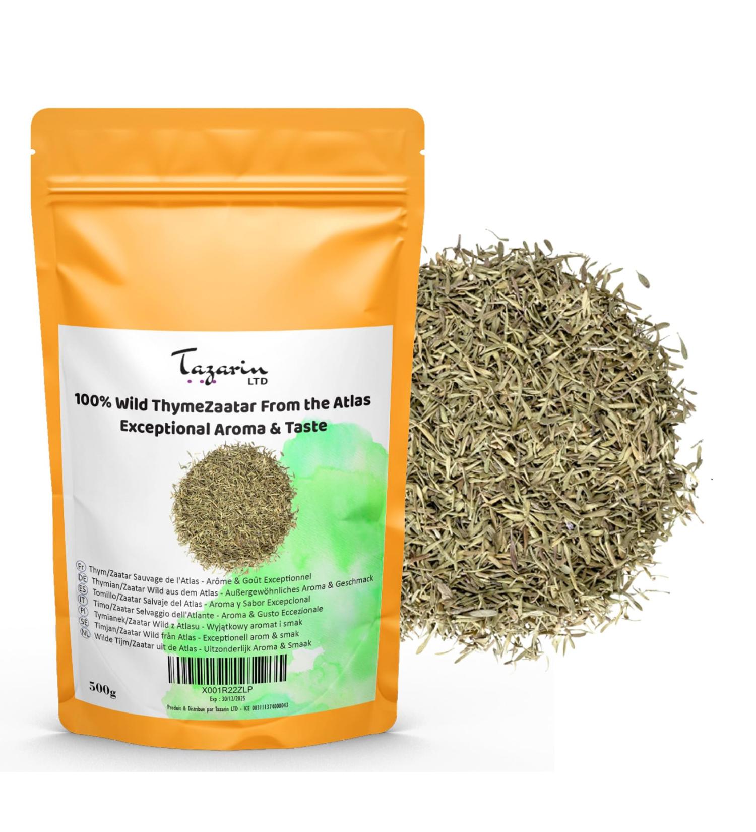  Tazarin LTD 500g Wild Thyme/Zaatar - Dried Thyme - Exceptional Aroma & Taste - 100% Natural Pure and Additive-Free - Buy Online on GoSupps.com