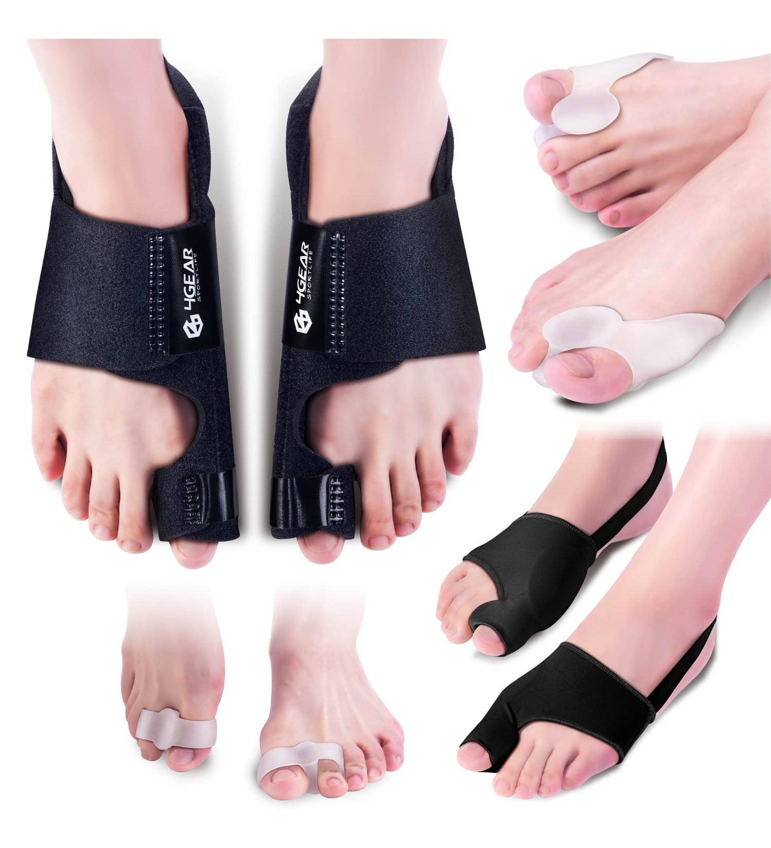 4GEAR SPORTLIFE Bunion Corrector Kit - 8pcs | Bunion Night Splints, Sleeves, Toe Separators | Day & Night Pain Relief for Men & Women - Buy Online on GoSupps.com