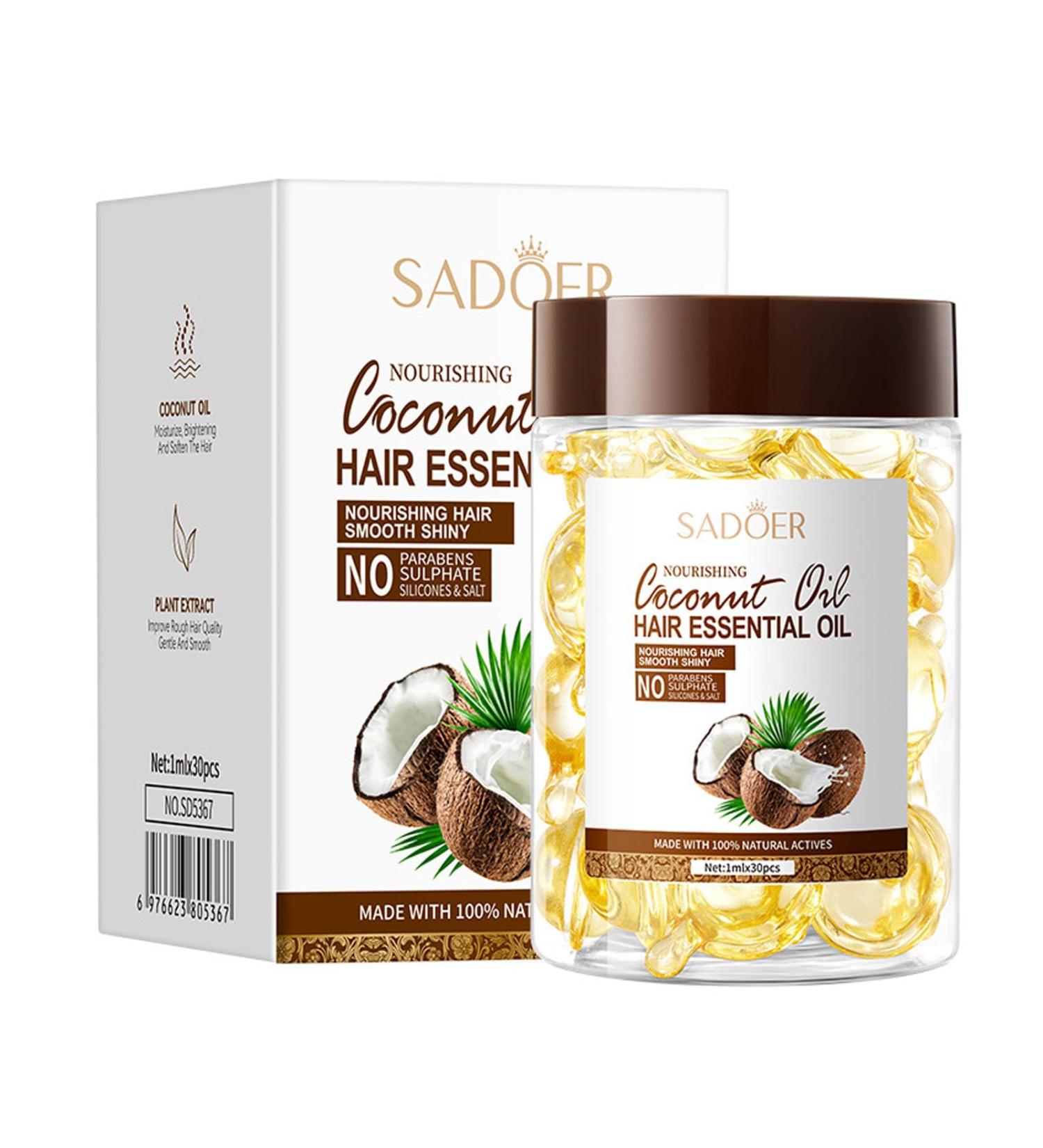 Hair Treatment Serum Coconut Hair Oil Hair Vitamin Serum Oil Capsules Moisturizes and Softens Dry Frizzy and Damaged Hair Nourishing Conditioner - Buy Online on GoSupps.com