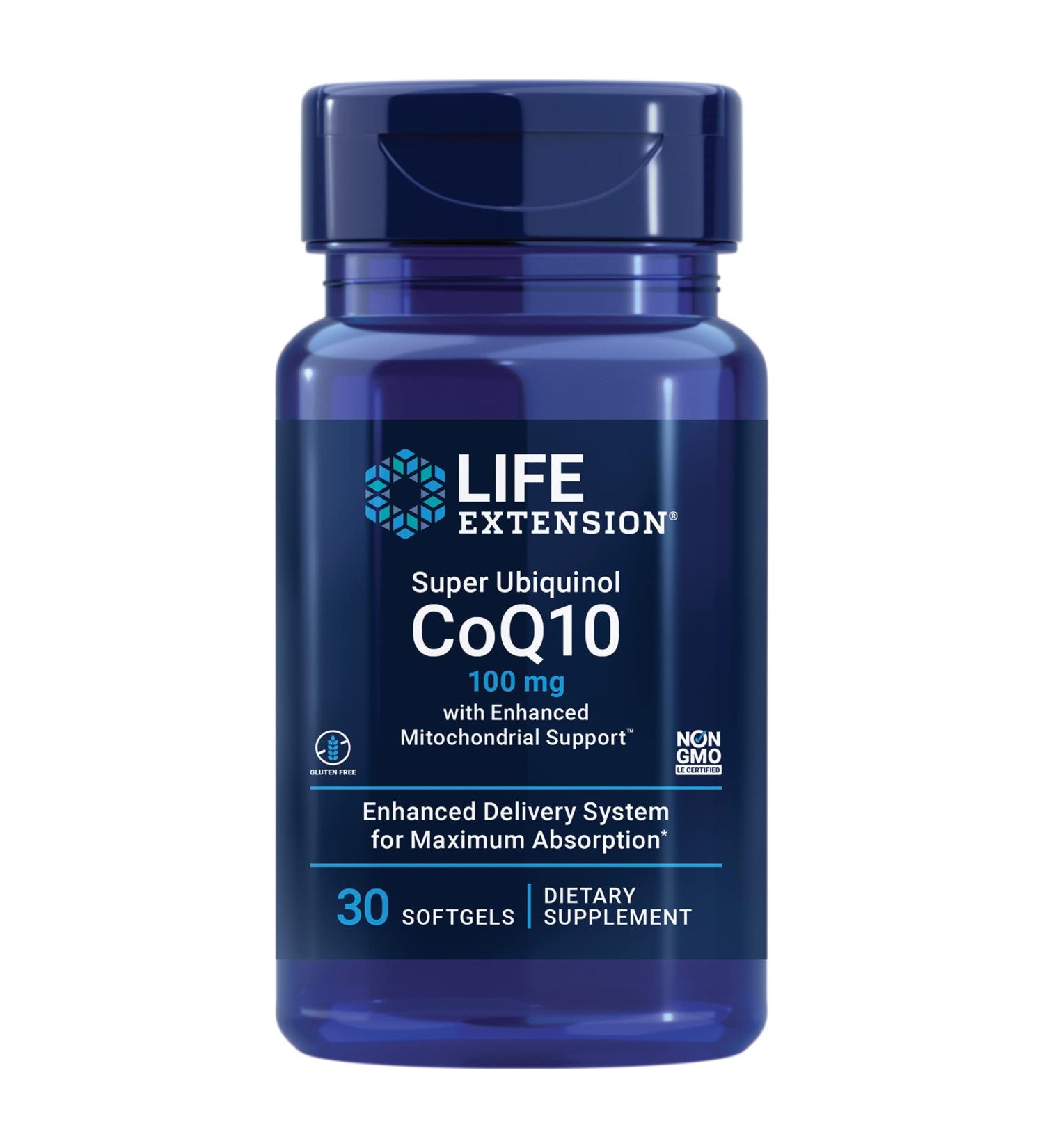 Life Extension Super Ubiquinol CoQ10 100 mg - Enhanced Mitochondrial Support, 30 Softgels - Buy Online on GoSupps.com