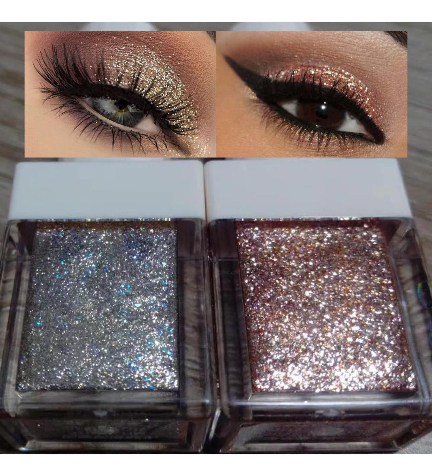 Waterproof Liquid Glitter Eyeshadow & Eyeliner Set - Fairy Iridescent Champagne Gold Sparkly Eye Makeup - Buy Online on GoSupps.com